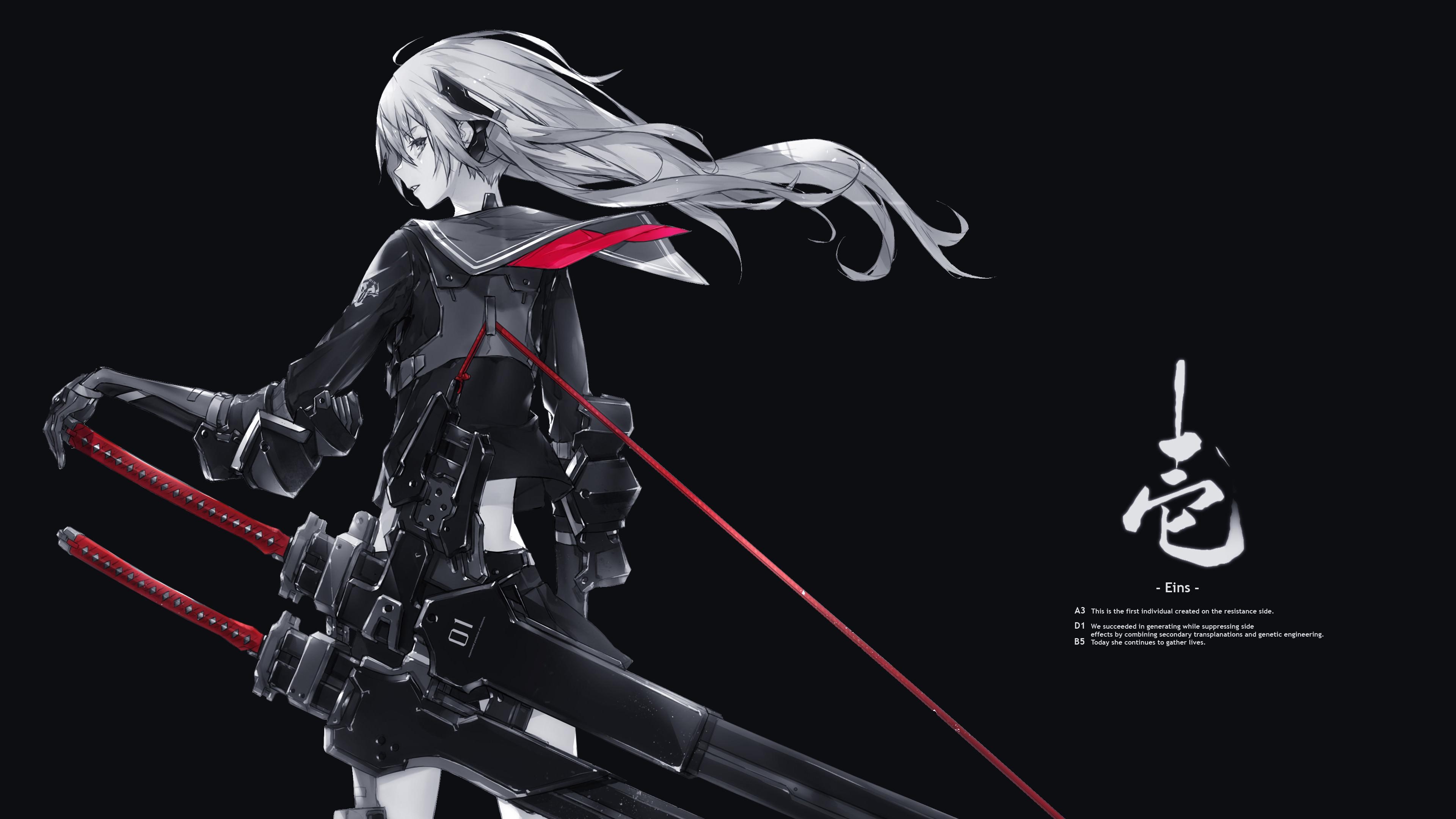 3840x2160 Katana Anime Girl 4K Wallpaper, Desktop