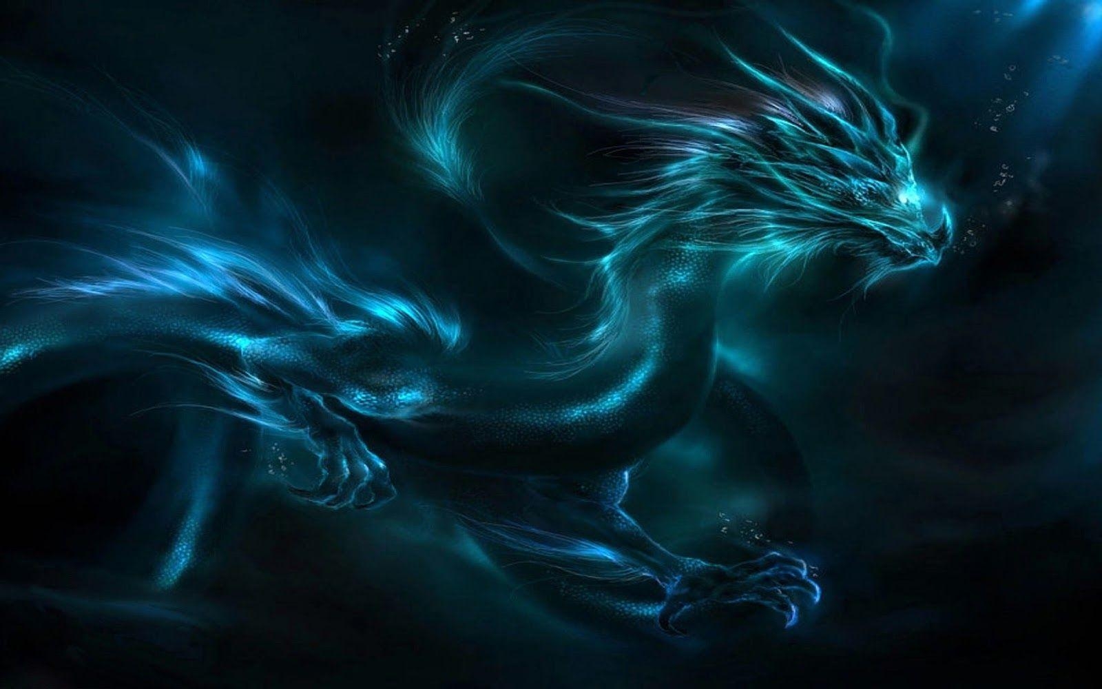 1600x1000 Blue Shadow Dragon, Desktop