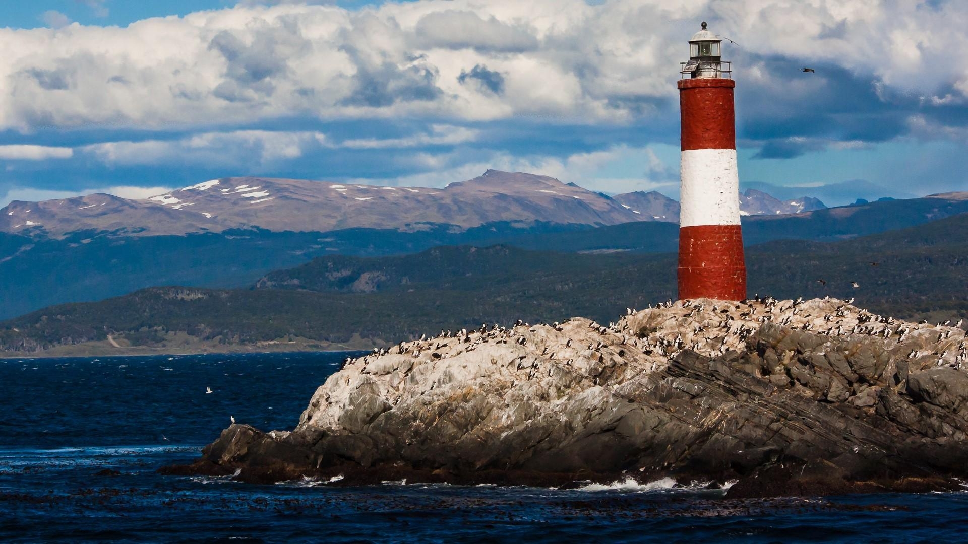 1920x1080 Lighthouse in the Beagle Channel near Ushuaia, Tierra Del Fuego, Desktop