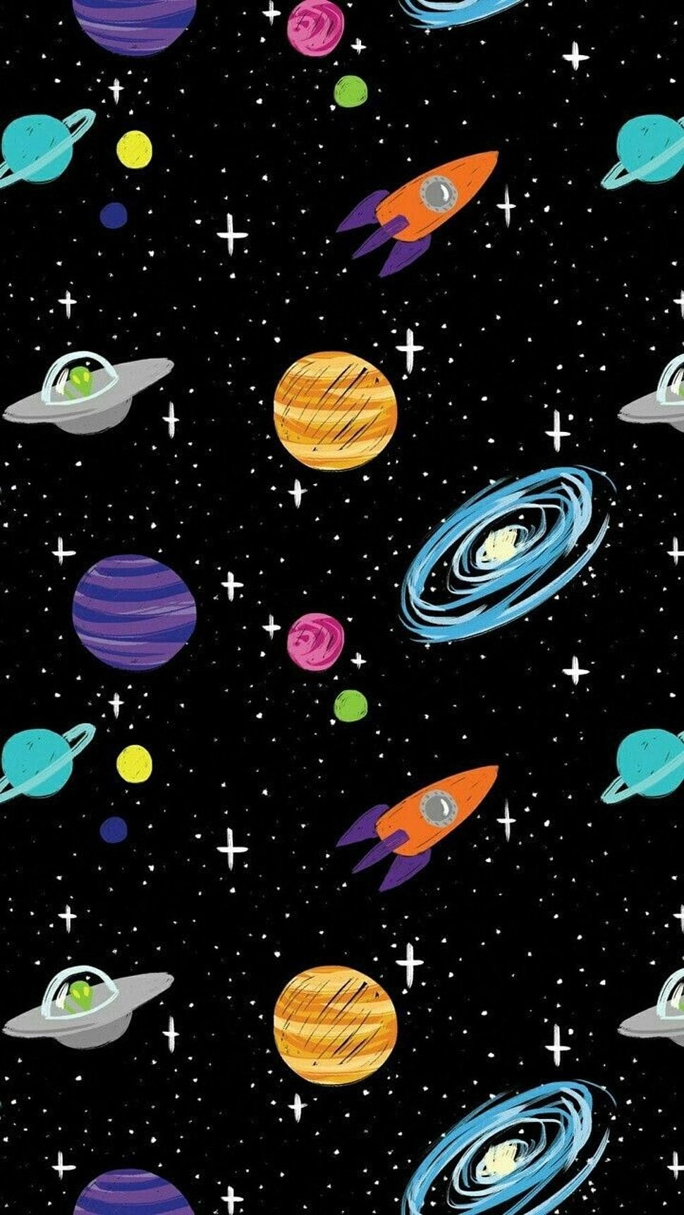 970x1730 Solar system painting HD wallpaper, Phone