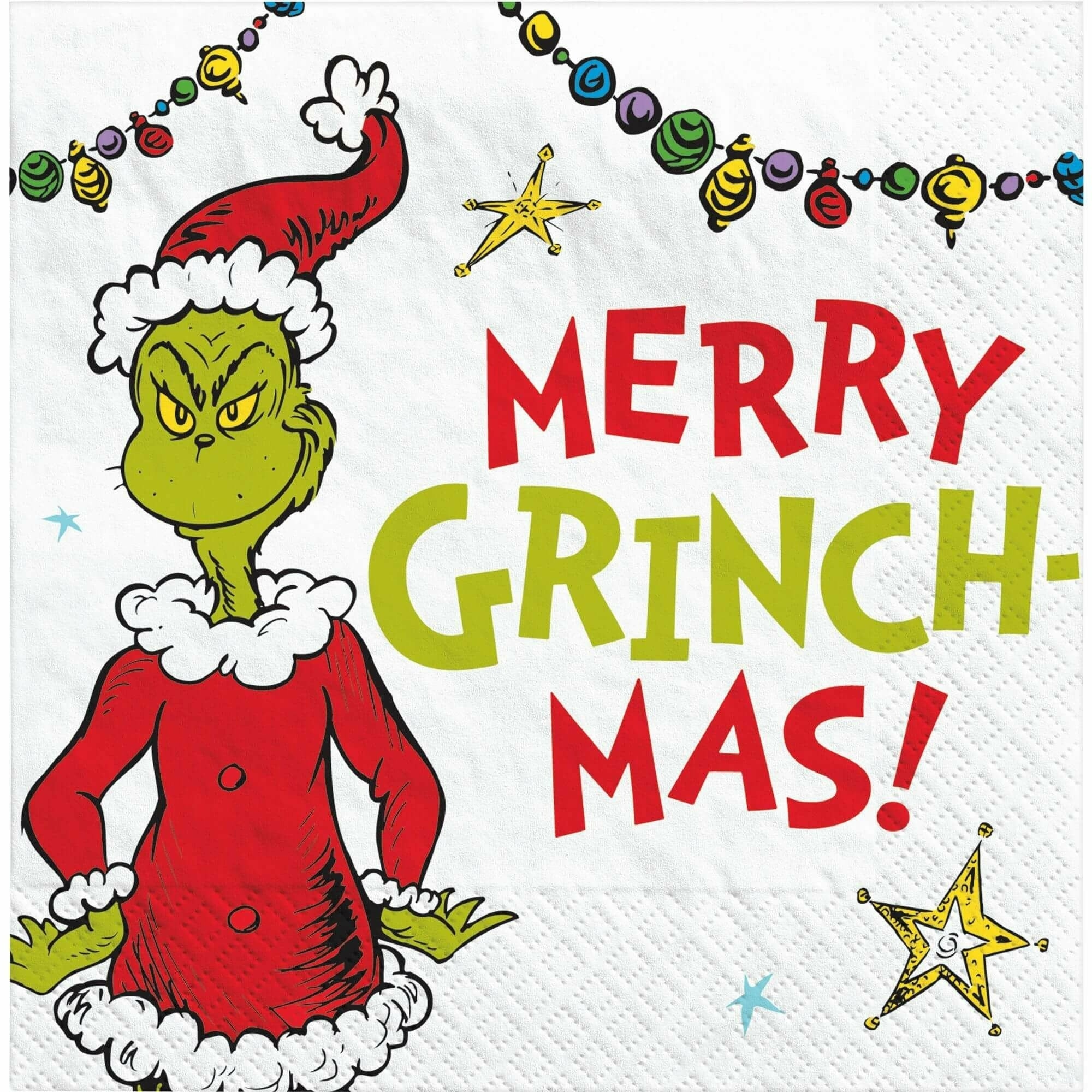 2000x2000 Traditional Grinch Merry Grinchmas Beverage Napkin, Phone