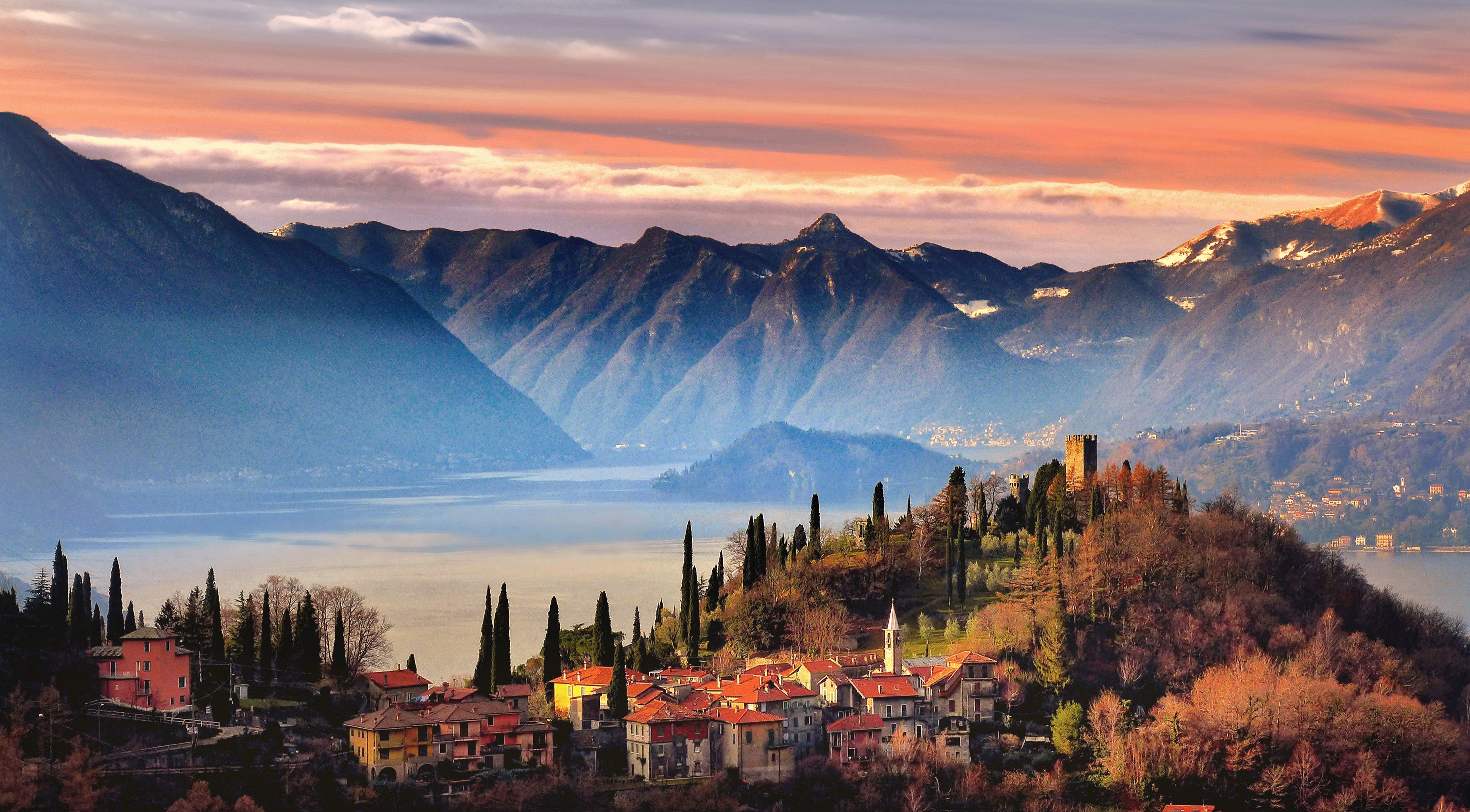 3700x2050 i cipressi. Lake como, What a beautiful world, Lake, Desktop