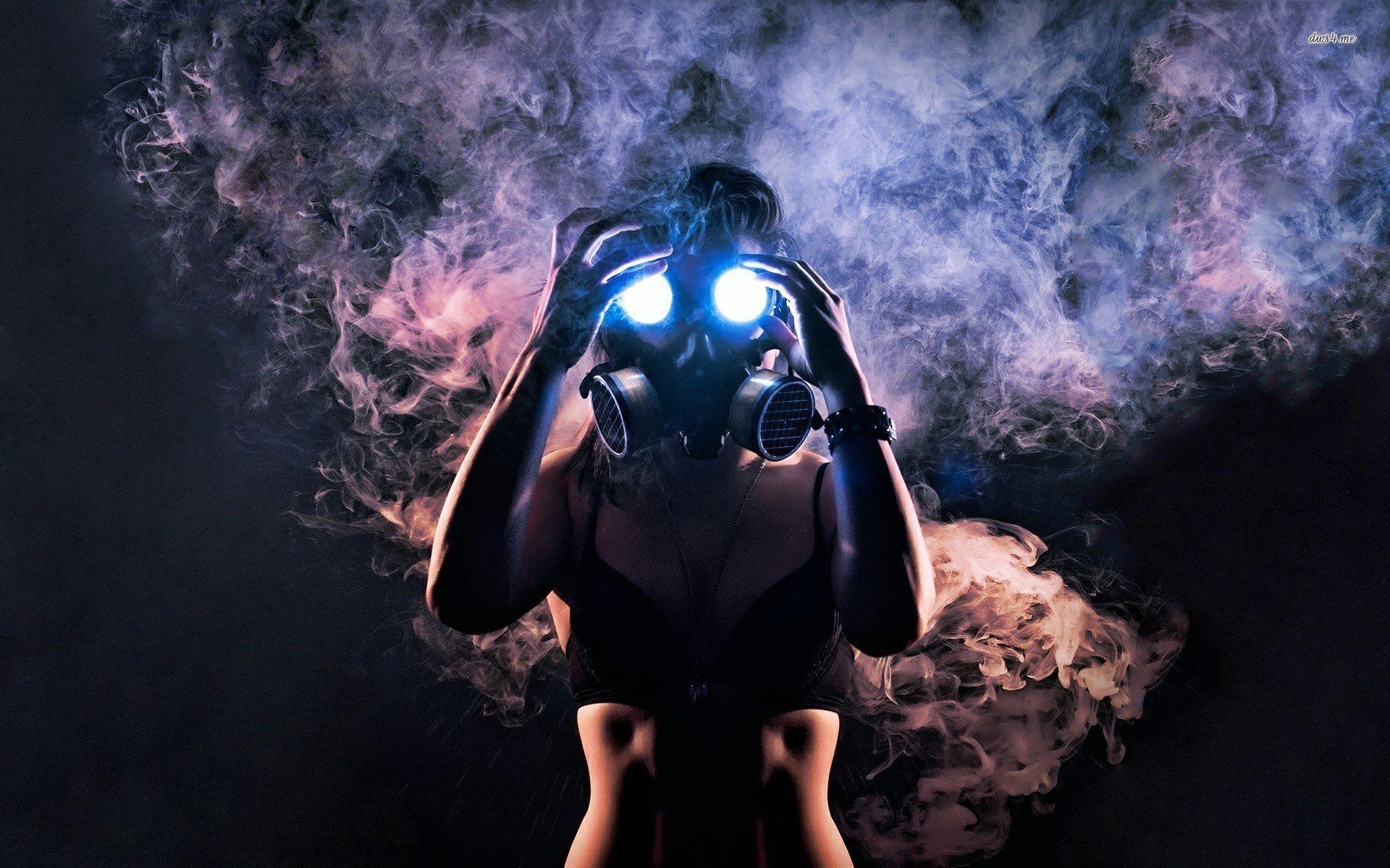 1920x1200 Woman In Gas Mask, Desktop