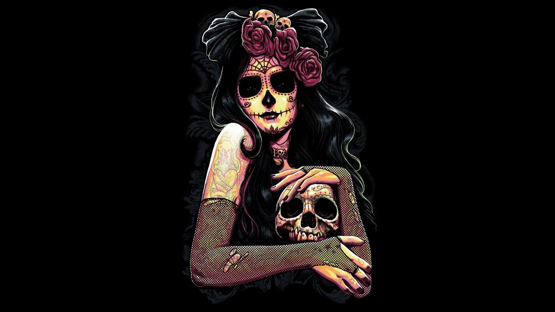 1920x1080 day of the dead wallpaper HD. Inspo for Lara in 2019, Desktop