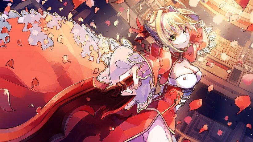 820x470 Red Saber Nero Claudius Fate Extra: Last Encore 4K, Desktop