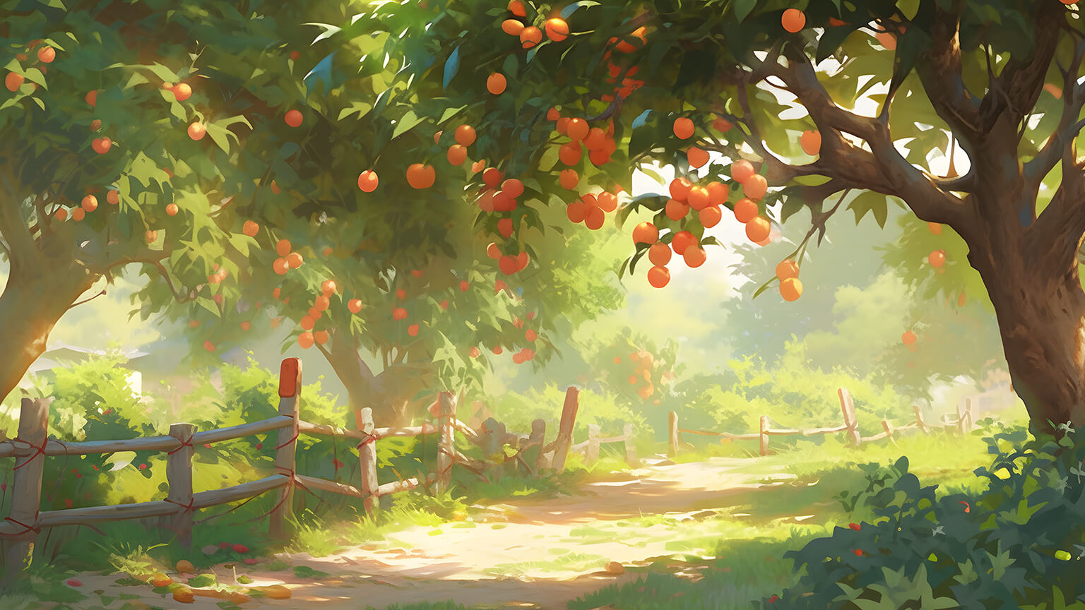 1540x870 Aesthetic Apple Orchard Desktop, Desktop