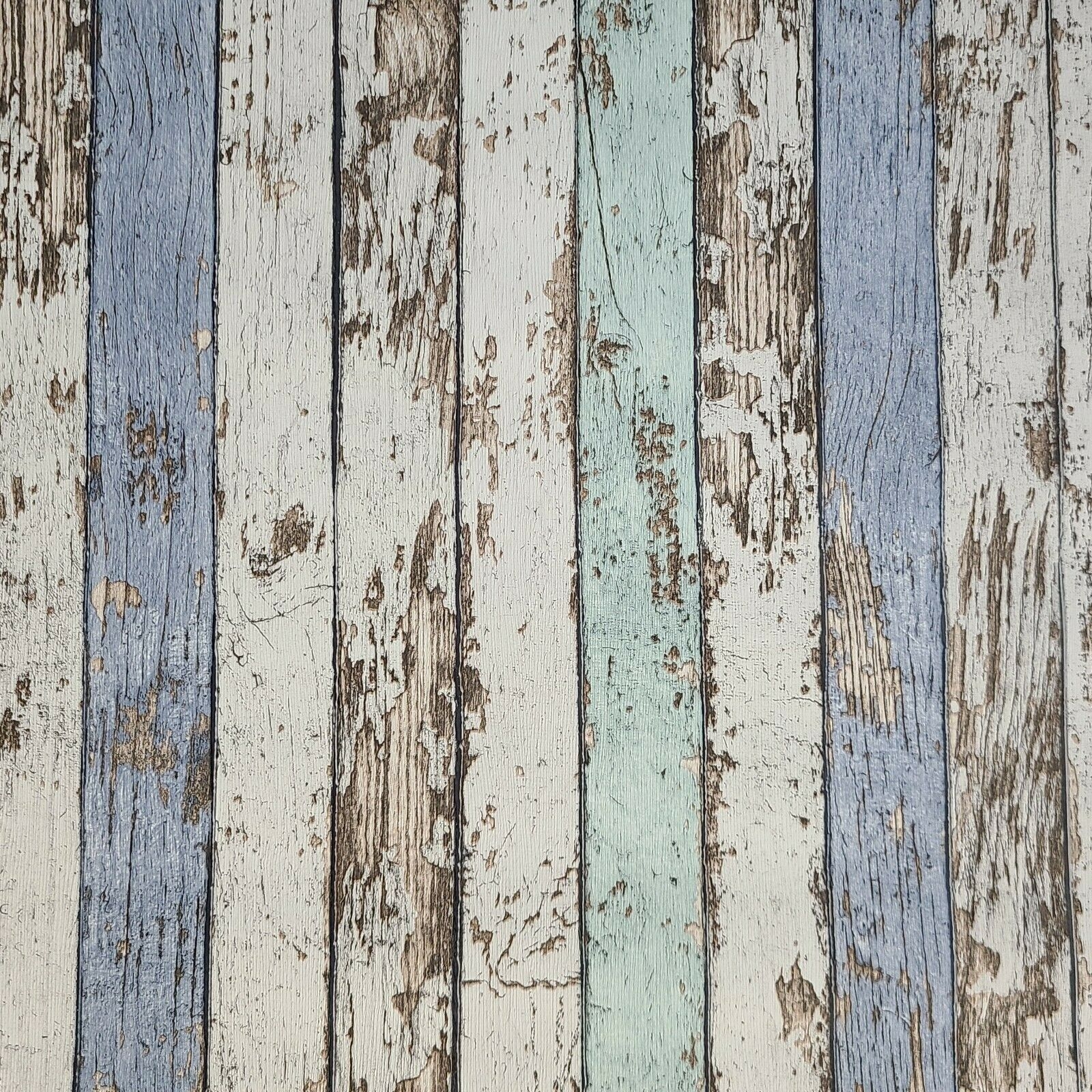 1600x1600 WM95914101 Distressed white blue faux wood planks 3D Wallpaper, Phone