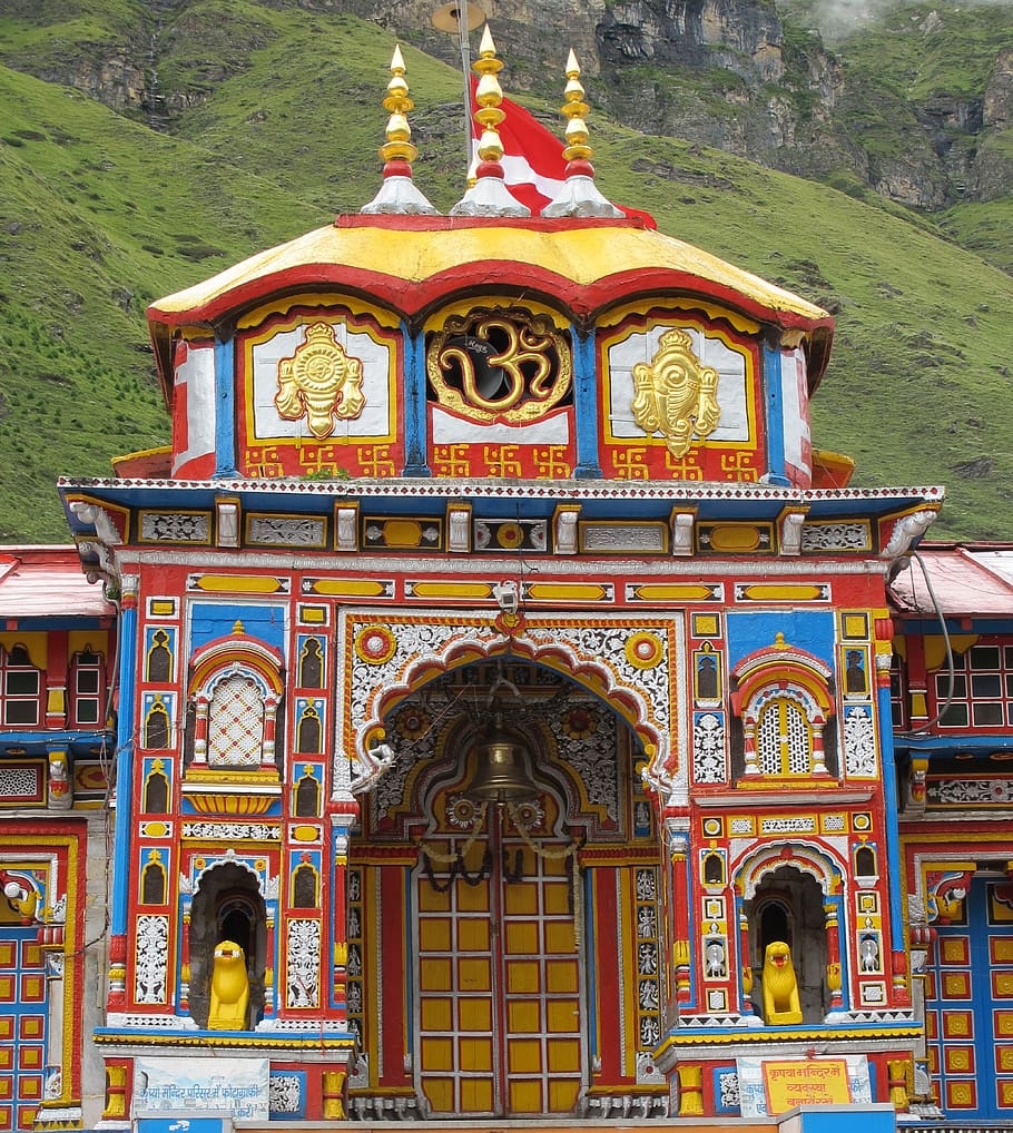 910x1020 HD wallpaper: vishnu temple, badrinath, himalayas, alaknanda, Phone