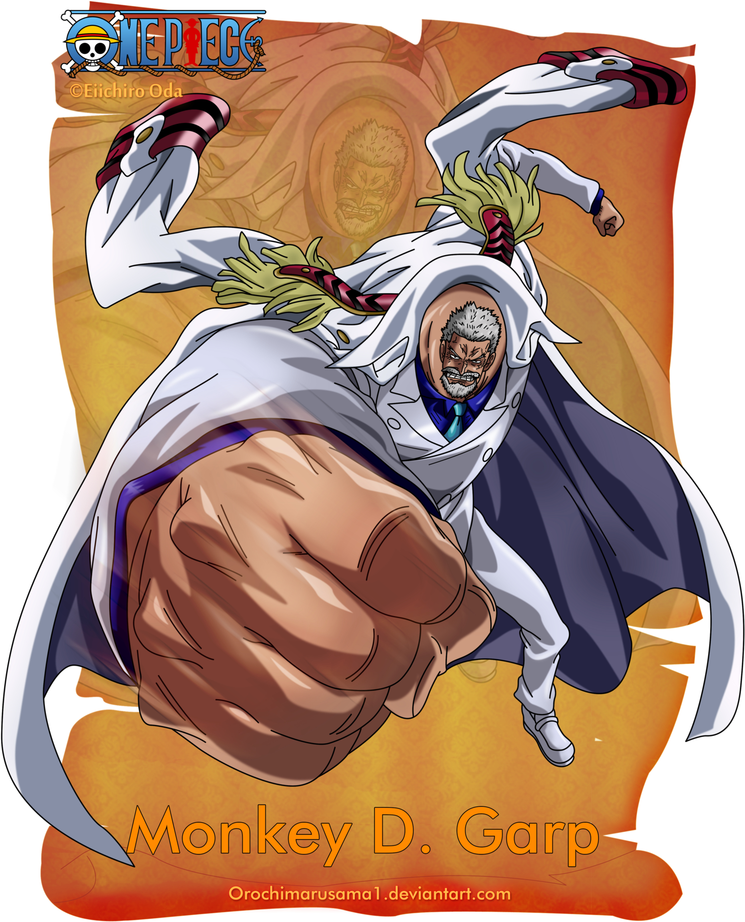 1500x1850 Download Monkey D Garp PNG Image with No Background, Phone