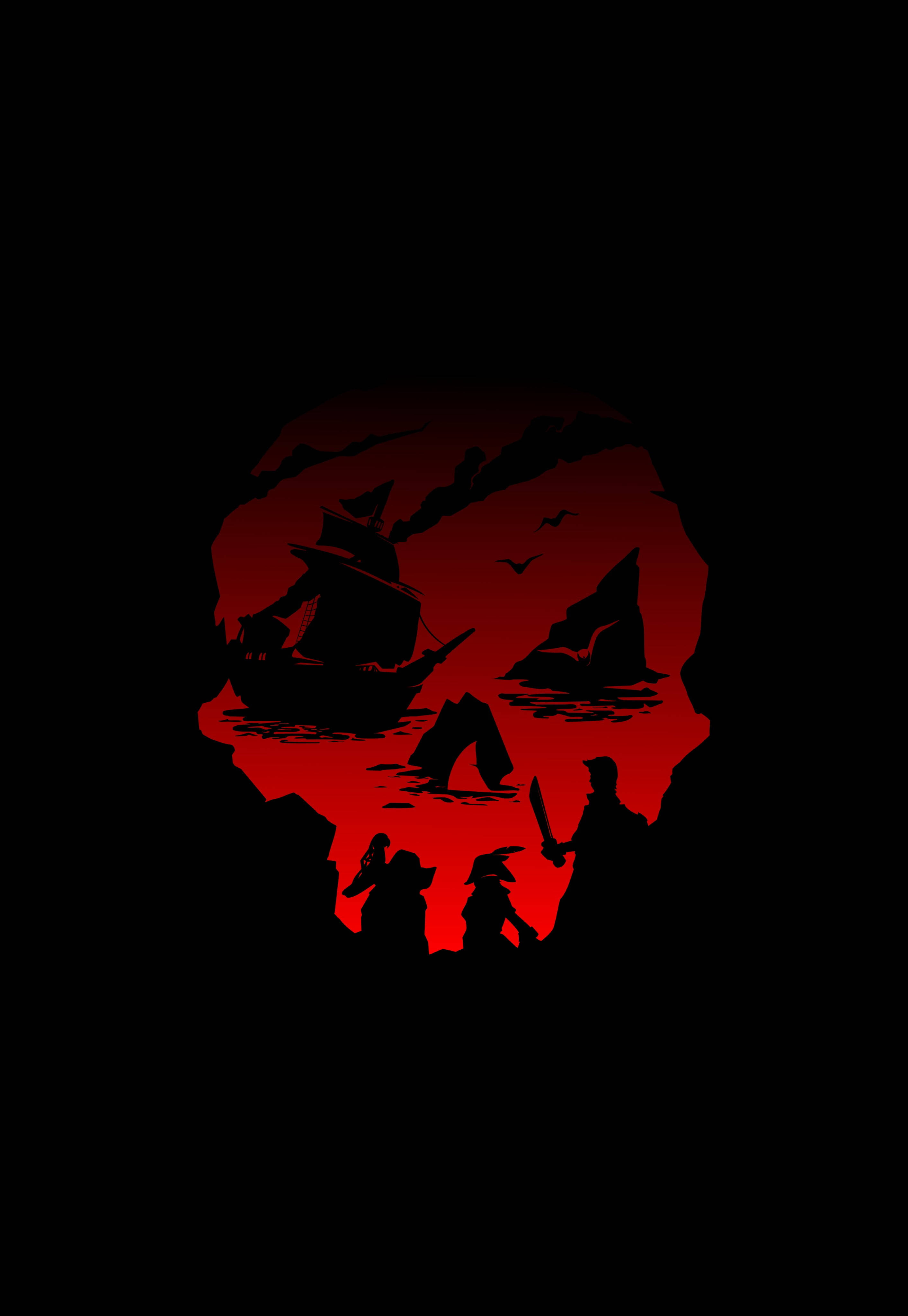 2830x4100 Download Sea Of Thieves Black And Red Gaming Wallpaper, Phone