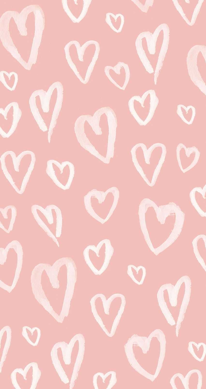 860x1610 Pink Heart Wallpaper, Phone