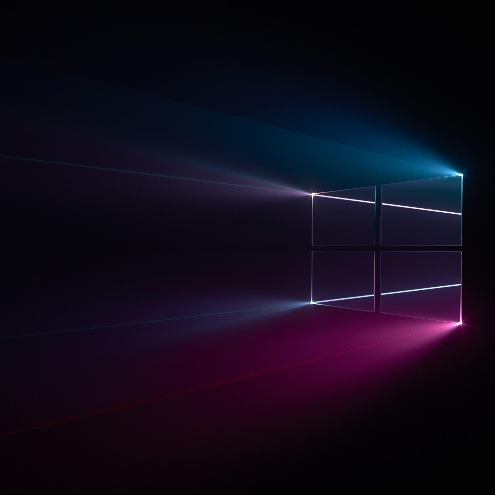 2050x2050 Wallpaper Windows 10, Windows logo, Blue, Pink, Dark, HD, Technology,. Wallpaper for iPhone, Android, Mobile and Desktop, Phone