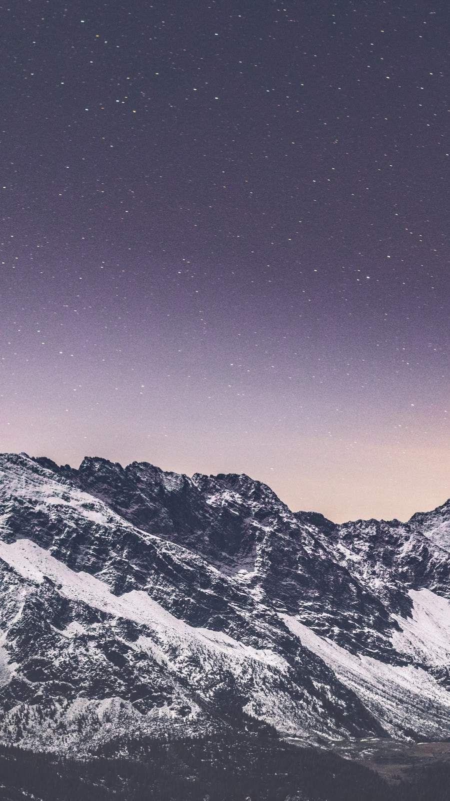 900x1600 Snow covered mountains stars iPhone Wallpaper Wallpaper 4K of Wallpaper for Andriod, Phone