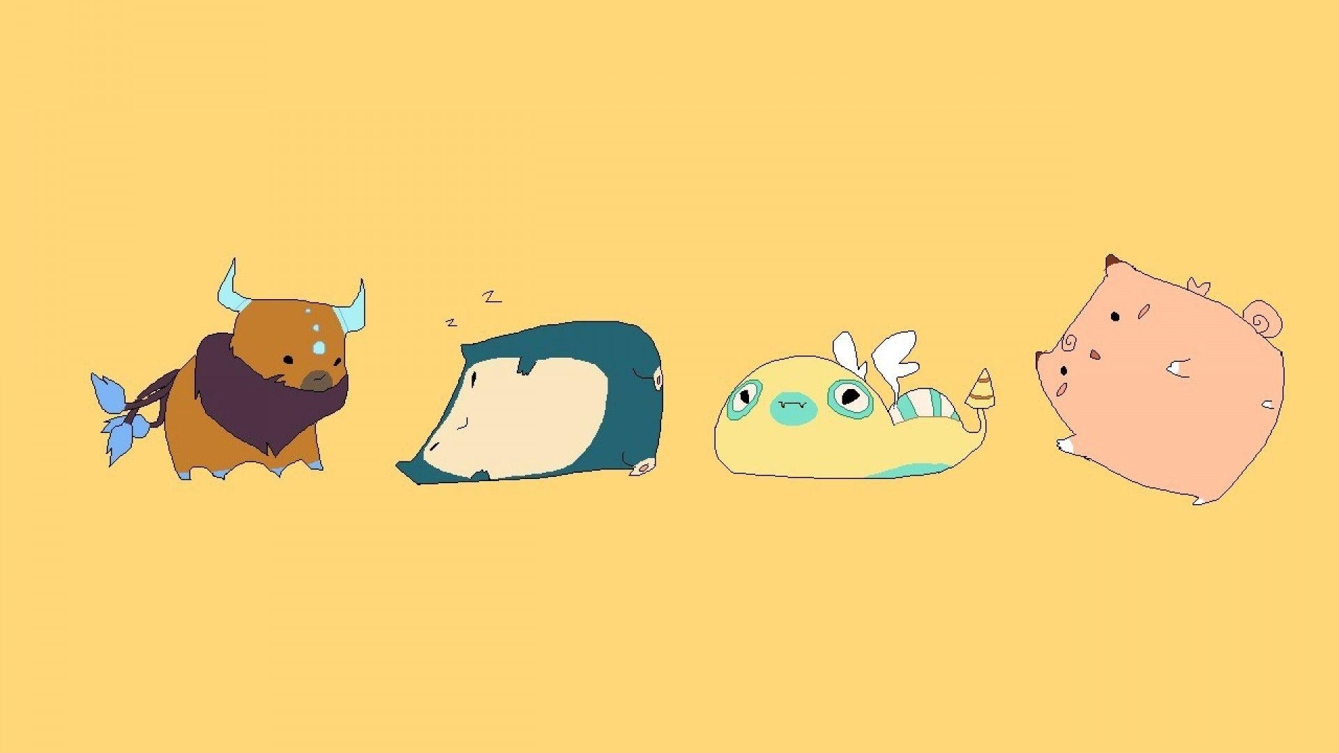 1920x1080 ScreenHeaven: Clefairy Pokemon Snorlax Tauros simple background, Desktop