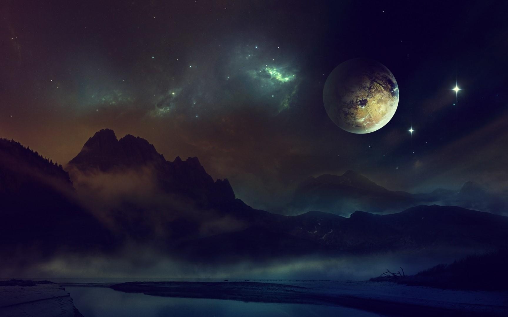 1730x1080 Night Sky 4K Wallpaper for Android, Desktop