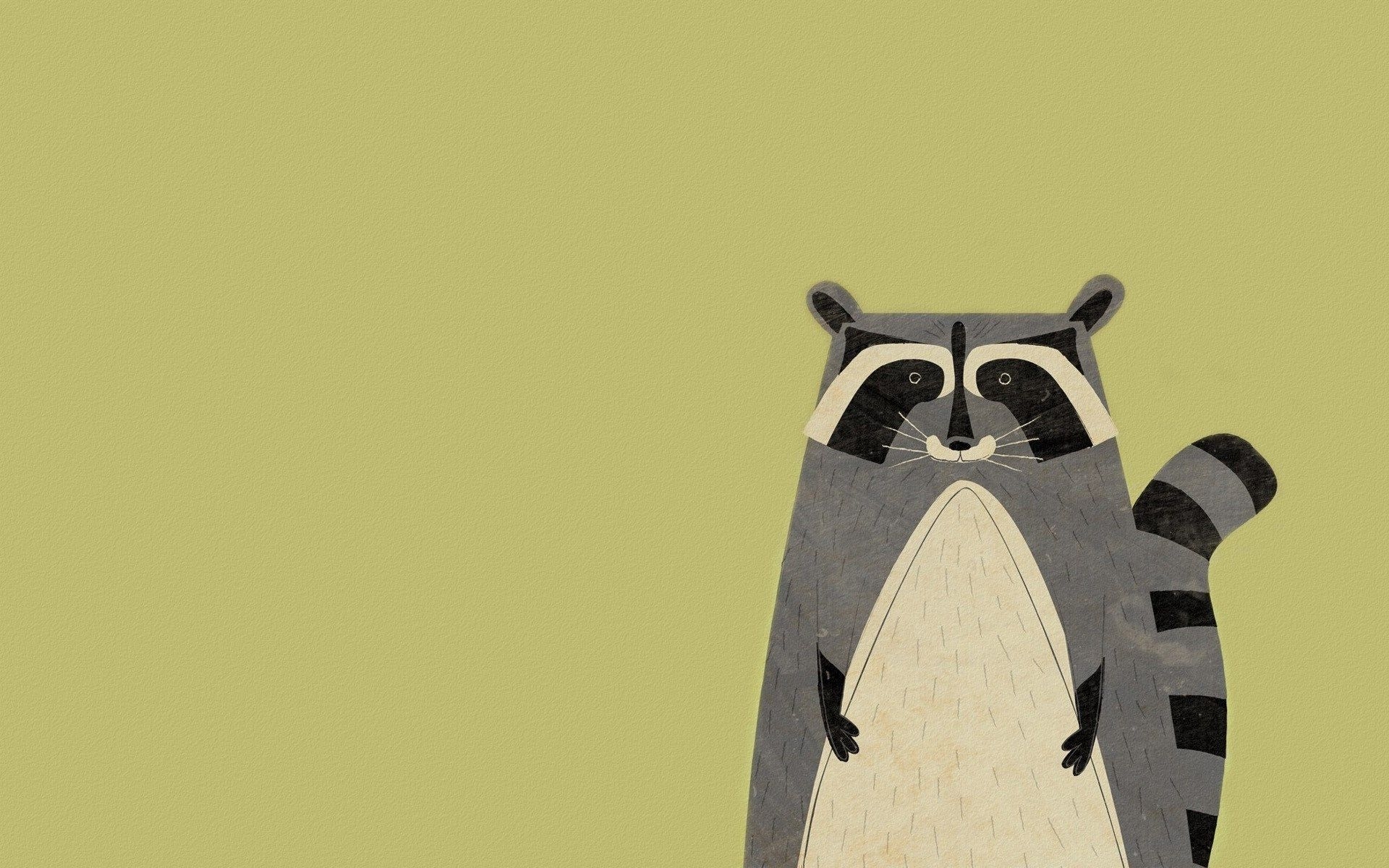 1920x1200 Free download Animal Raccoon Minimalism Art Wallpaper, Desktop