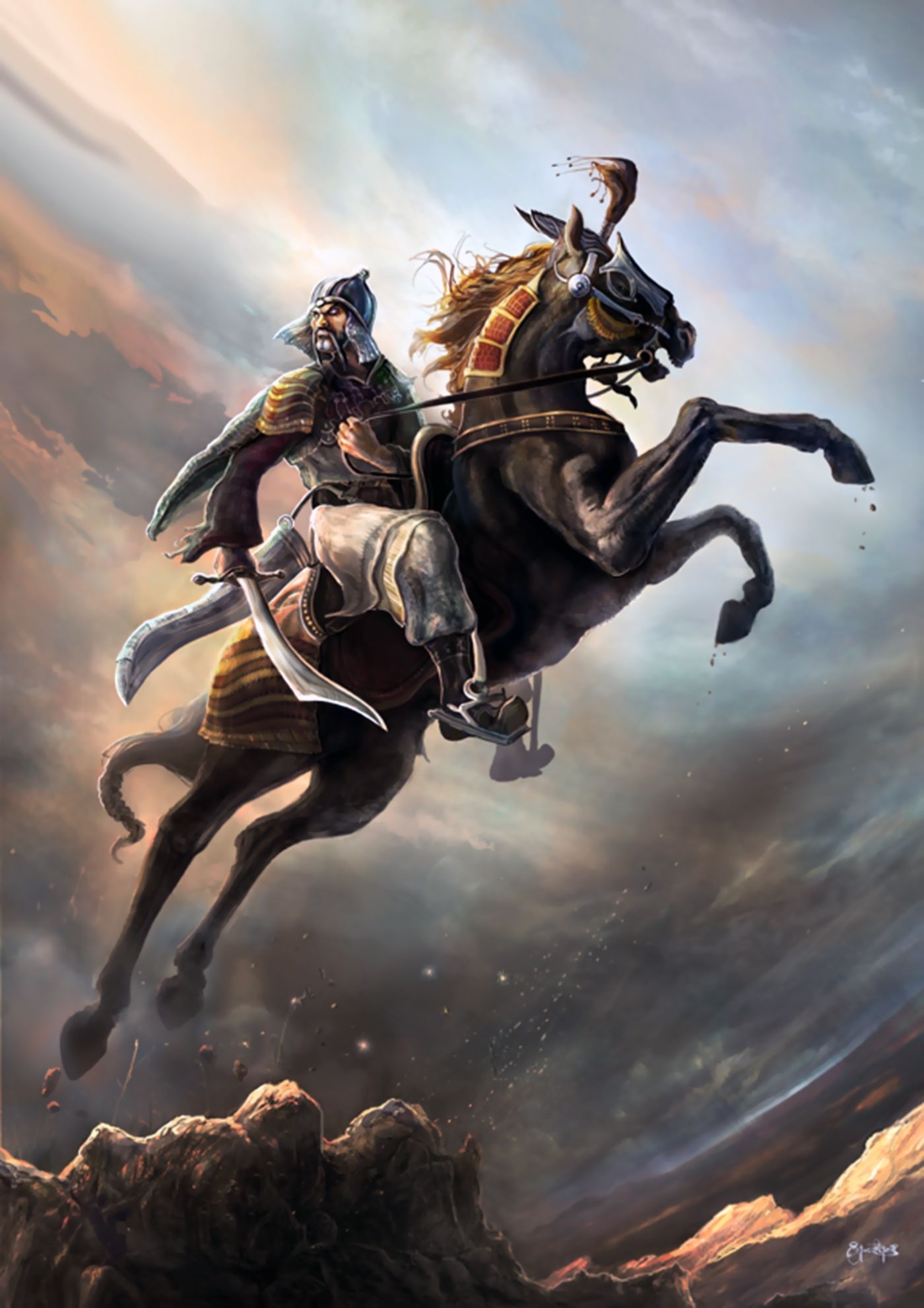 1400x1990 Mongol War Art, Phone