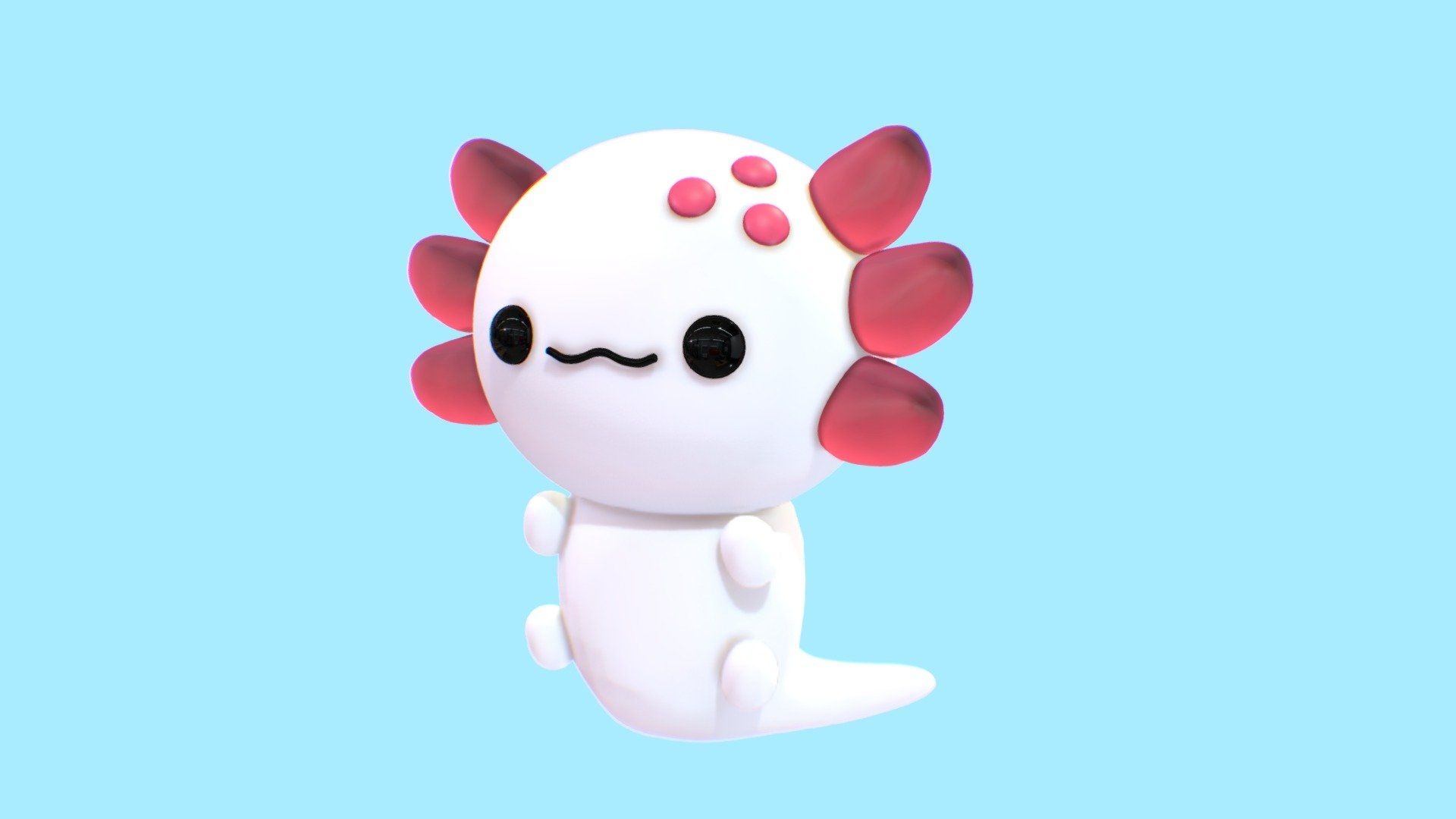 1920x1080 Cute Axolotl Free 3D model by Felix Yadomi [e4625a2], Desktop