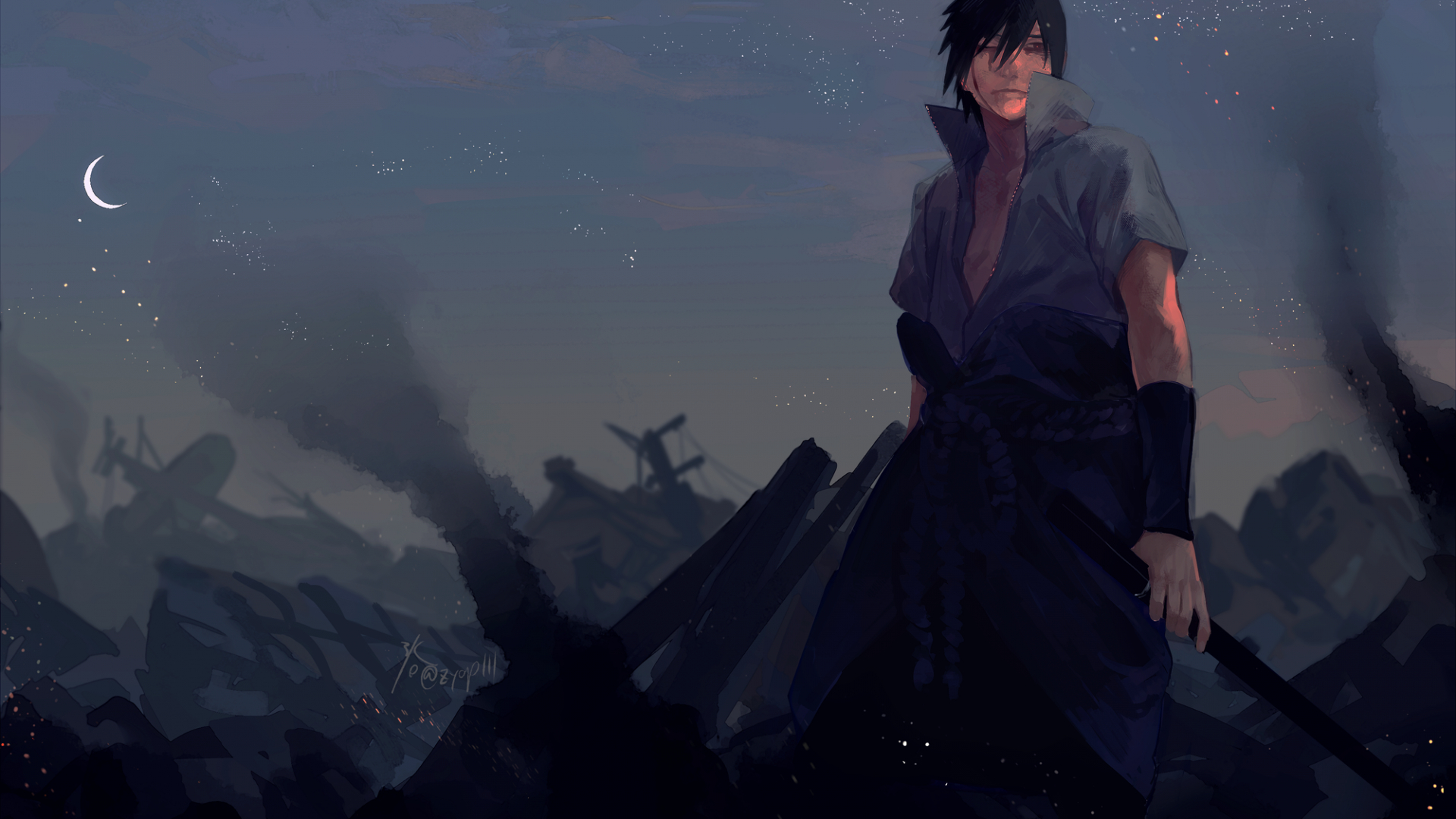 1920x1080 Sasuke Anime, Desktop