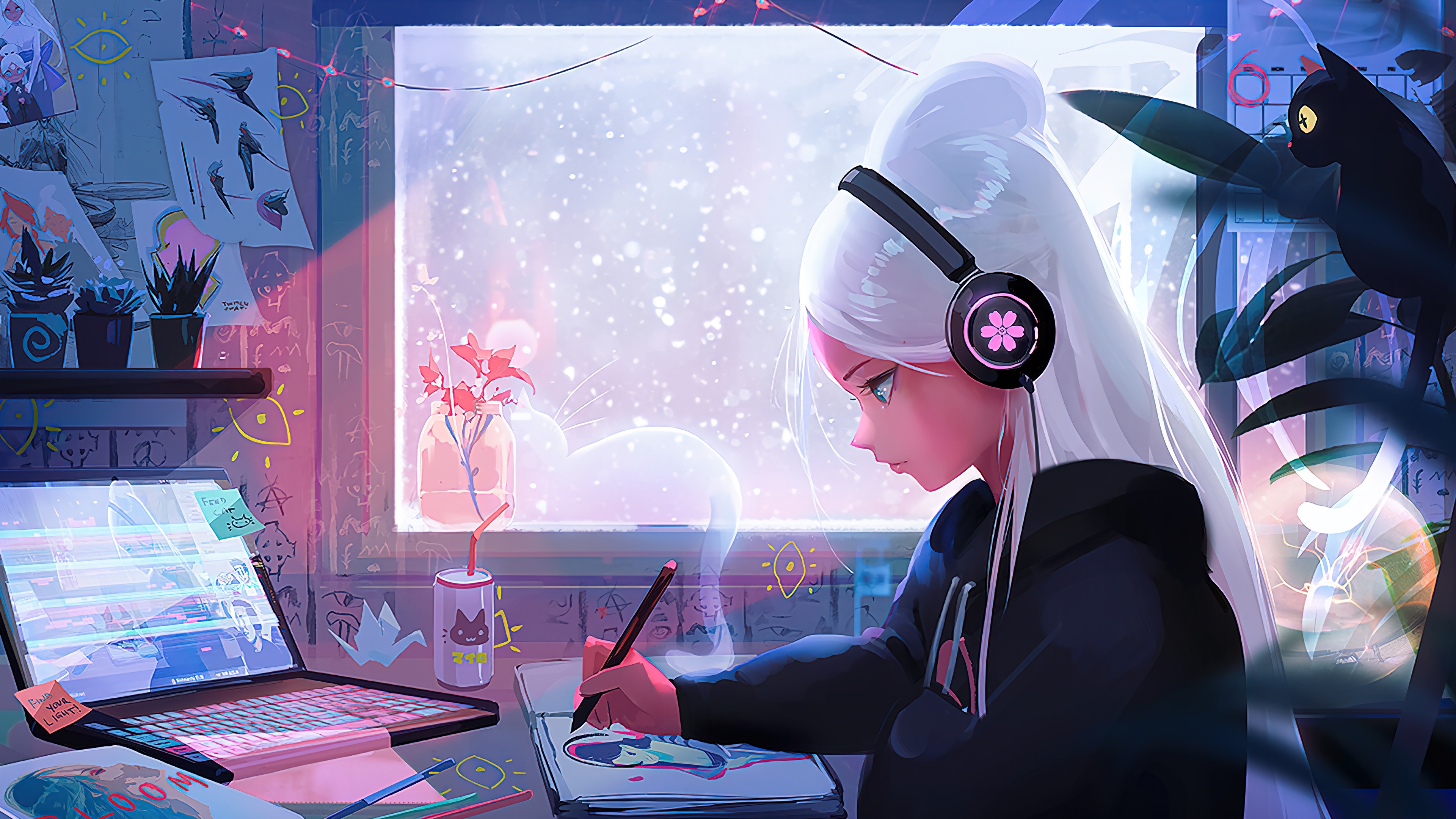 3840x2160 lofi, chill, anime, girl, 4k Gallery HD Wallpaper, Desktop