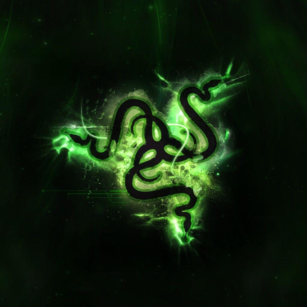 1030x1030 Razer Green Logo. Razer Green Logo in dark background, Phone