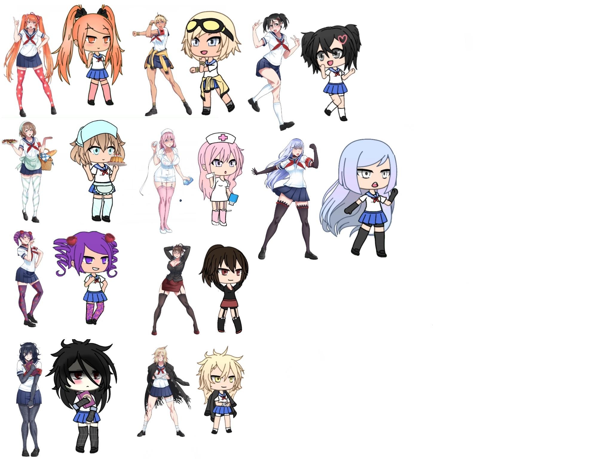 2050x1540 Recreated all the rivals in gacha life, yandere_simulator, Desktop