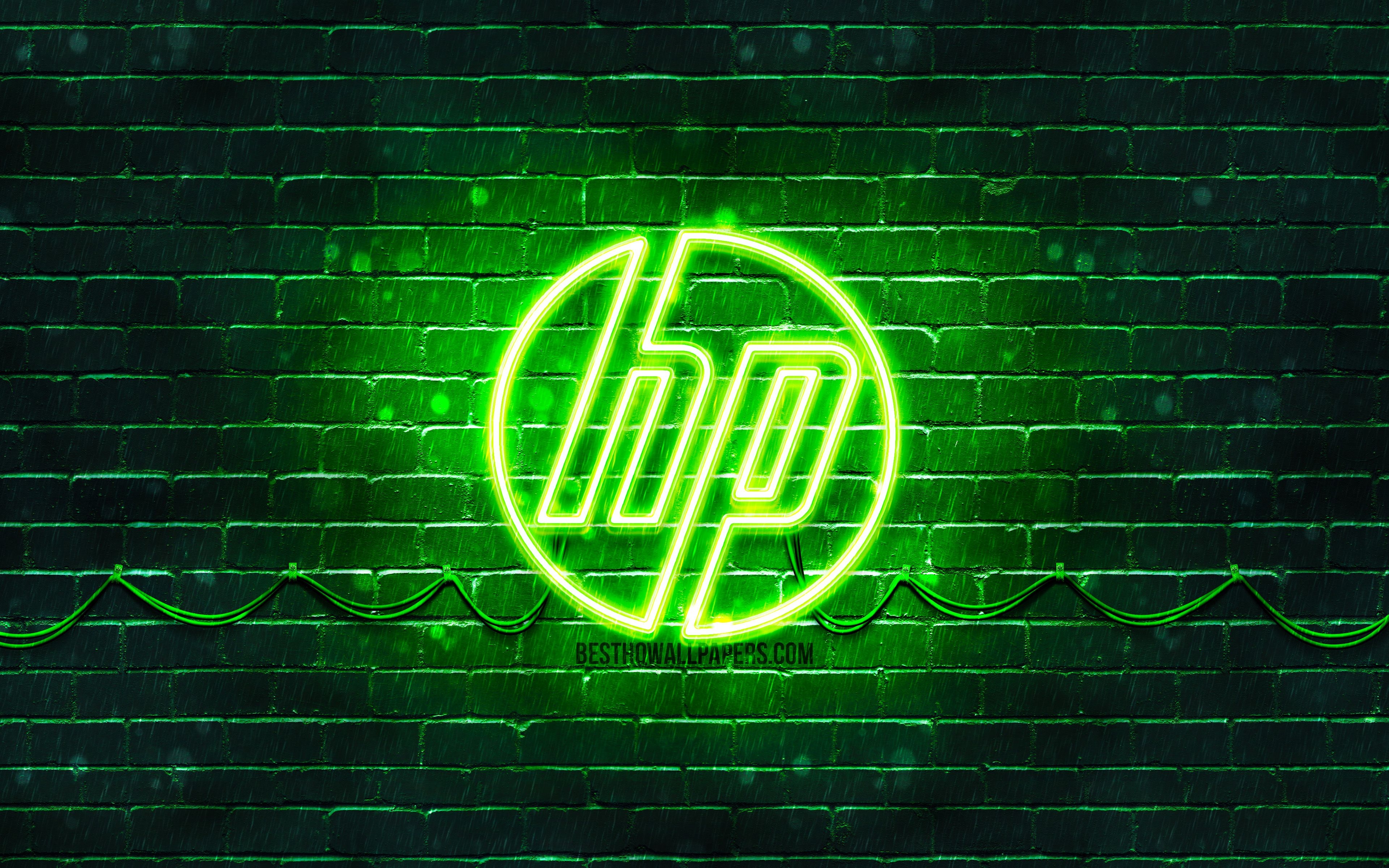 3840x2400 Download Wallpaper HP Green Logo, 4k, Green Brickwall, Hewlett Packard, HP Logo, HP Neon Logo, HP, Hewlett Packard Logo For Desktop With Resolution. High Quality HD Picture Wallpaper, Desktop