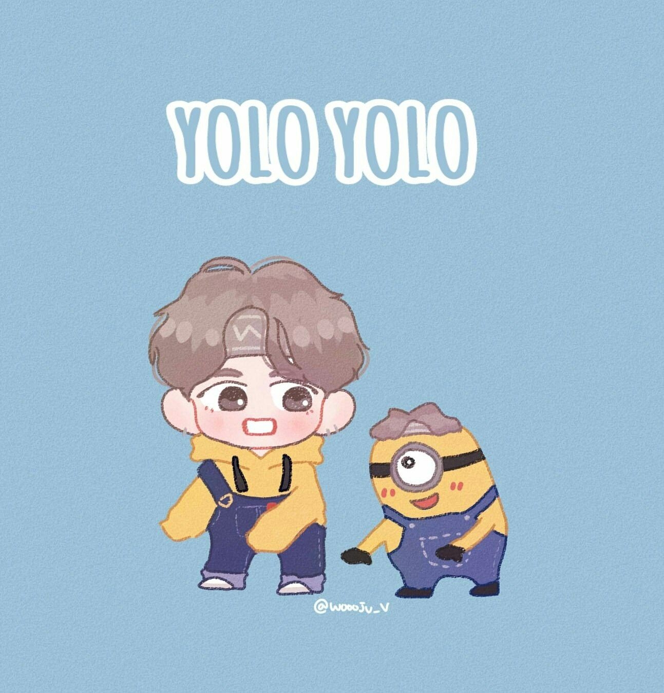 1300x1350 Haha A ! <3 BTS & Minions.. Wallpaper. Chibi bts, V chibi, Bts desenho, Phone