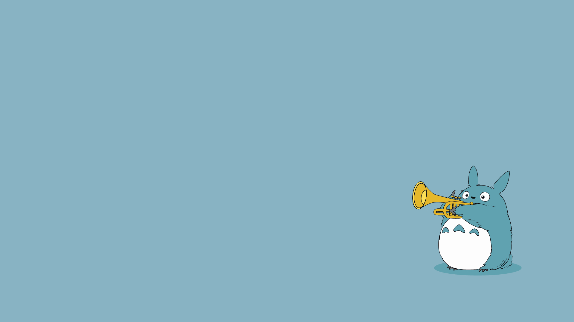 1920x1080 Minimal Totoro Wallpaper, Studio Ghibli. Wallpaper for desktop. Sfondi, Giappone, Desktop