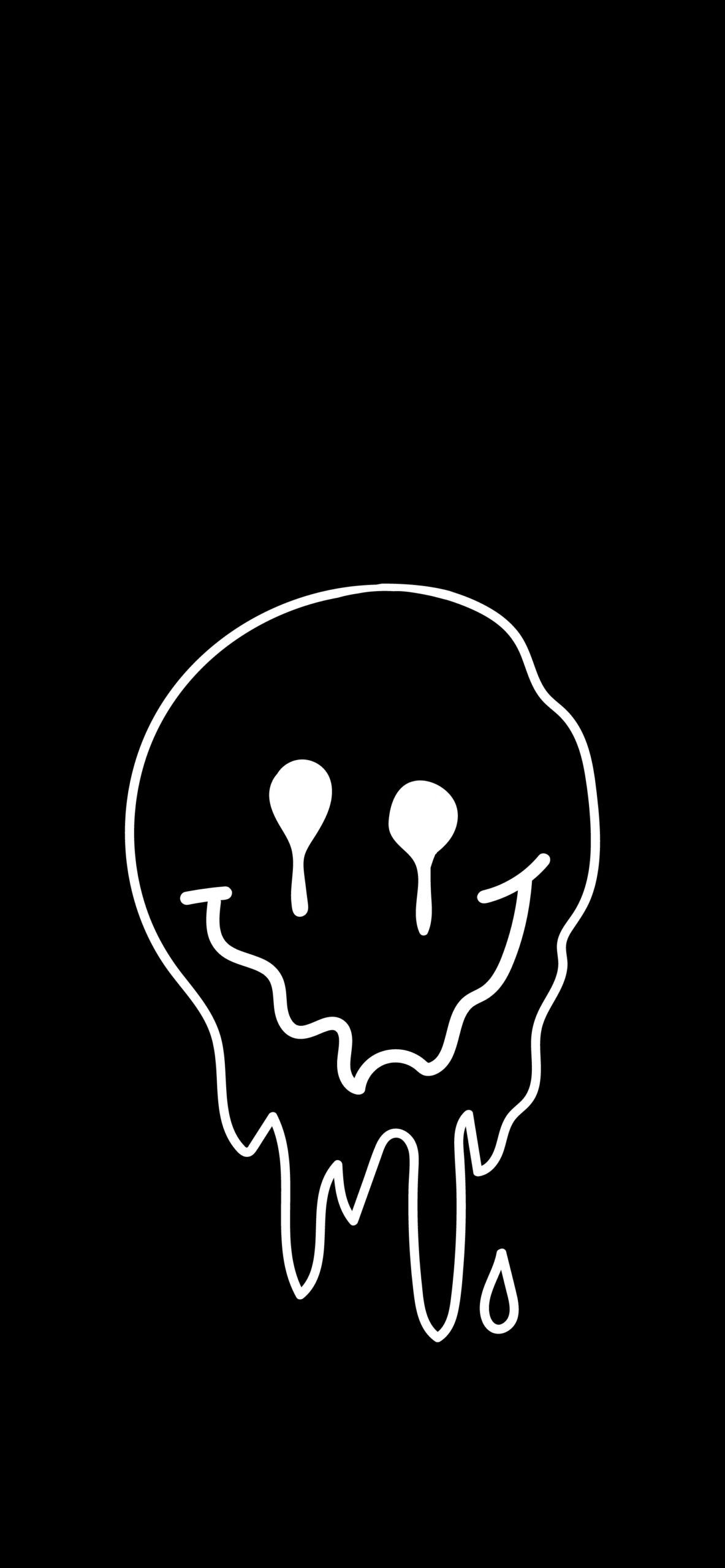 1190x2560 Black Aesthetic Doodle Wallpaper Background, Phone