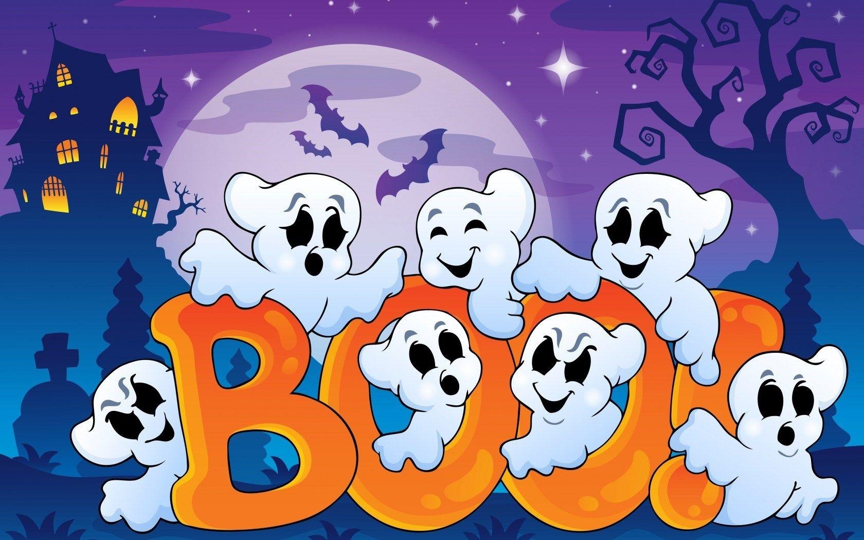 1680x1050 Cute Halloween Ghost Wallpaper, Desktop