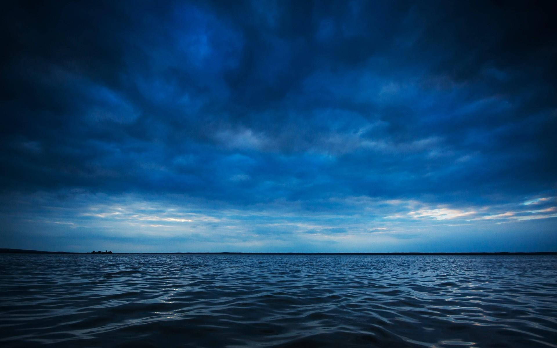 1920x1200 Download Dark Blue Aesthetic Calm Sea Wallpaper, Desktop