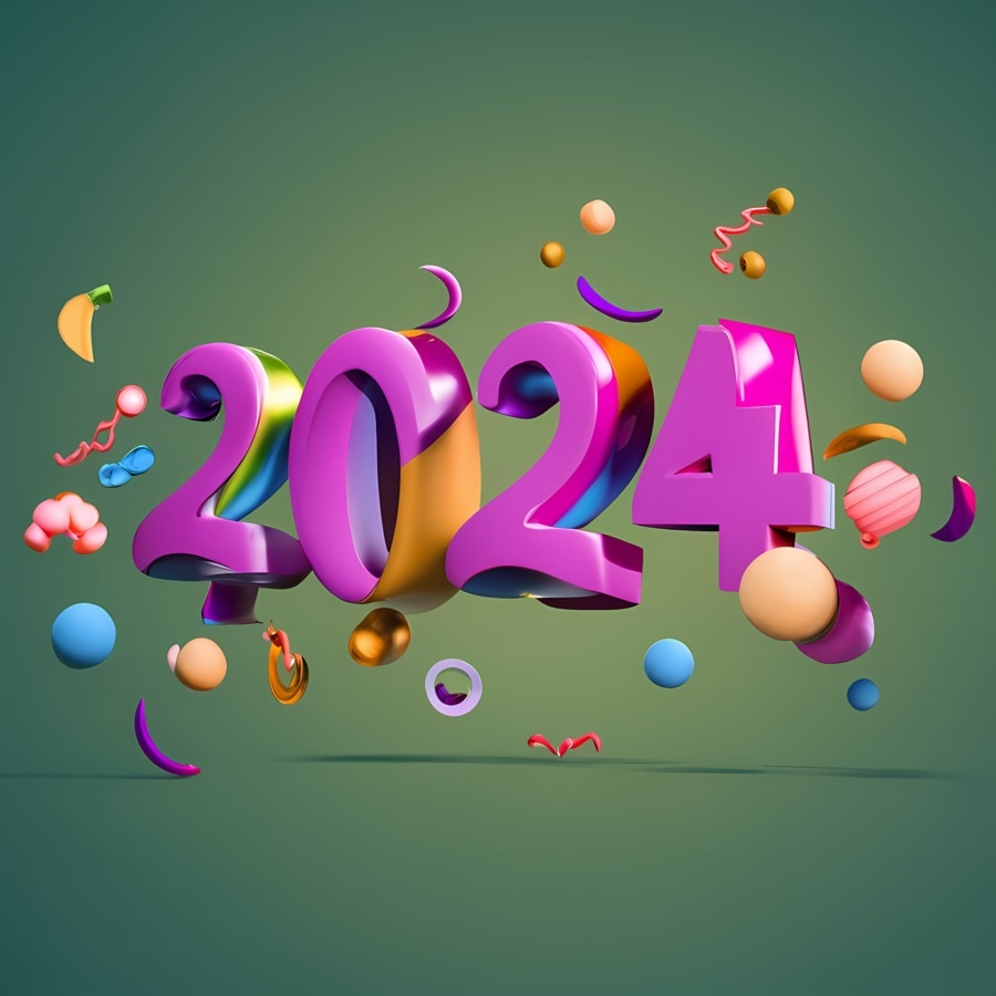 900x900 Transparent Happy New Year Cards 2024 Wallpaper Free Download, Phone