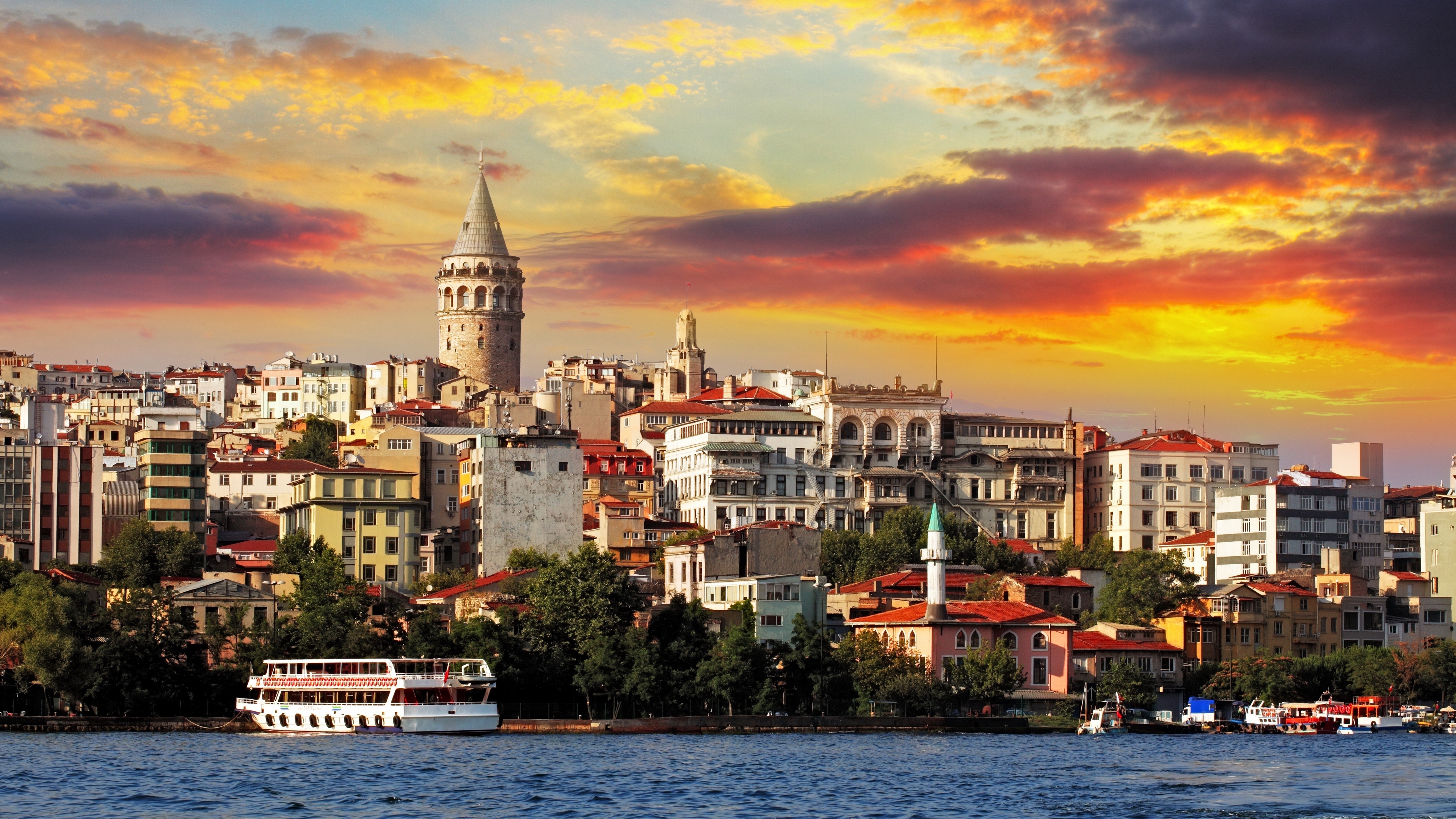 3840x2160 Wallpaper 4k istanbul, turkey, sea, buildings 4k Wallpaper, Desktop