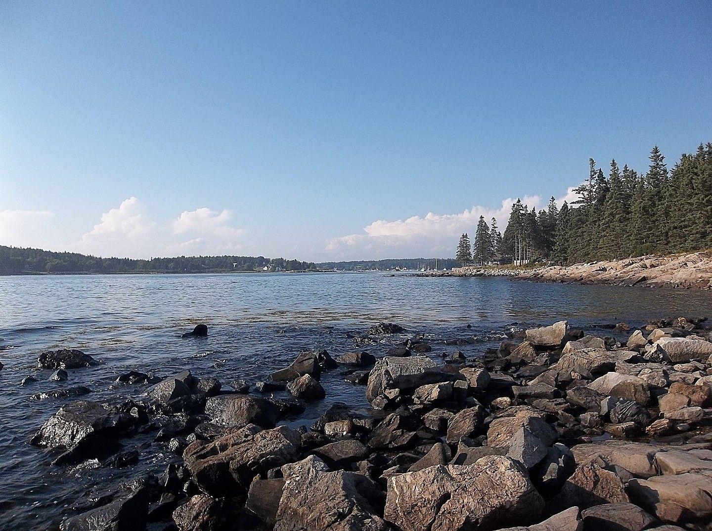 1440x1080 Oceans: Port Maine Sky Clyde Clouds Rocks Ocean Trees Pacific, Desktop