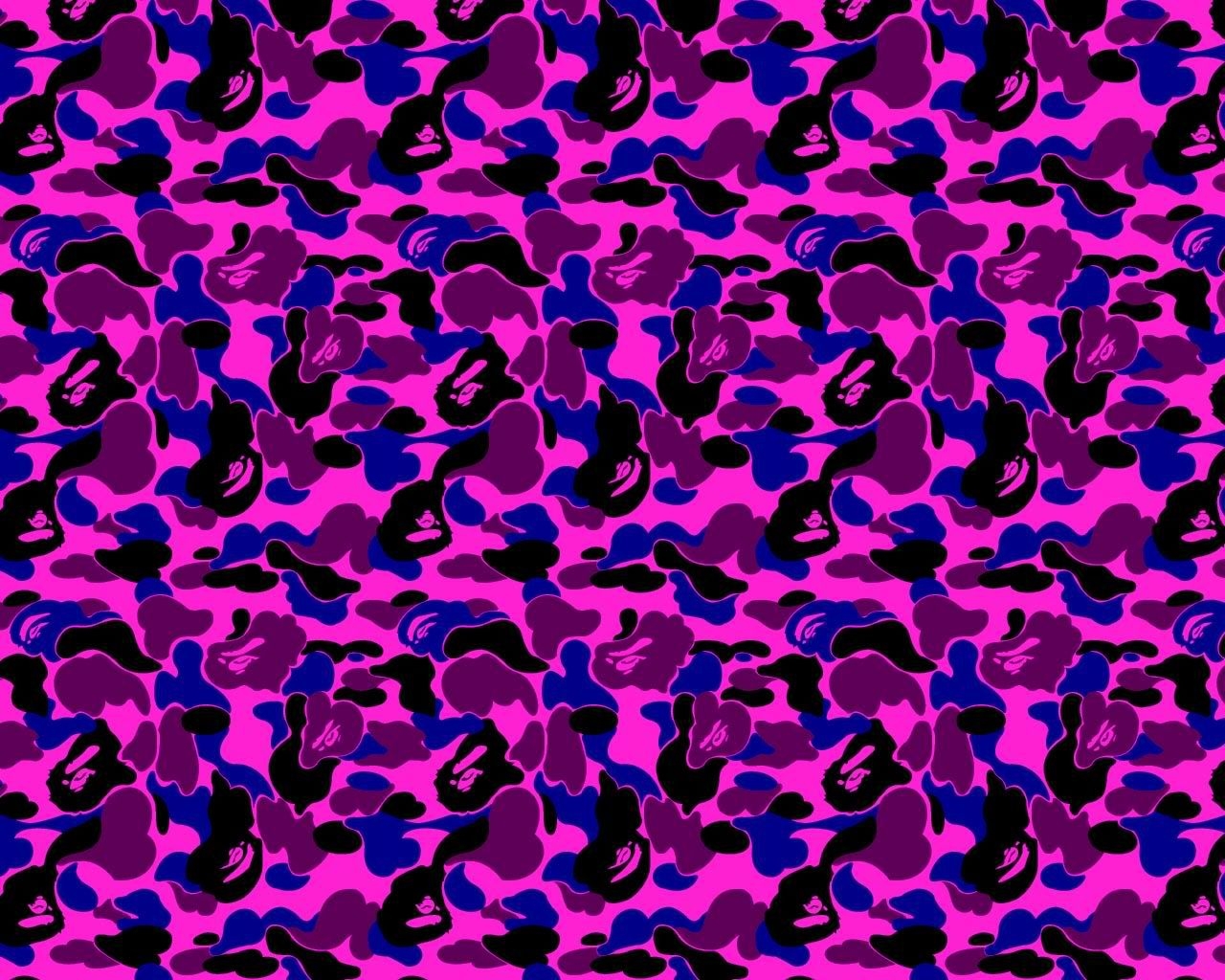 1280x1030 Purple Bape Camo Wallpaper, Desktop