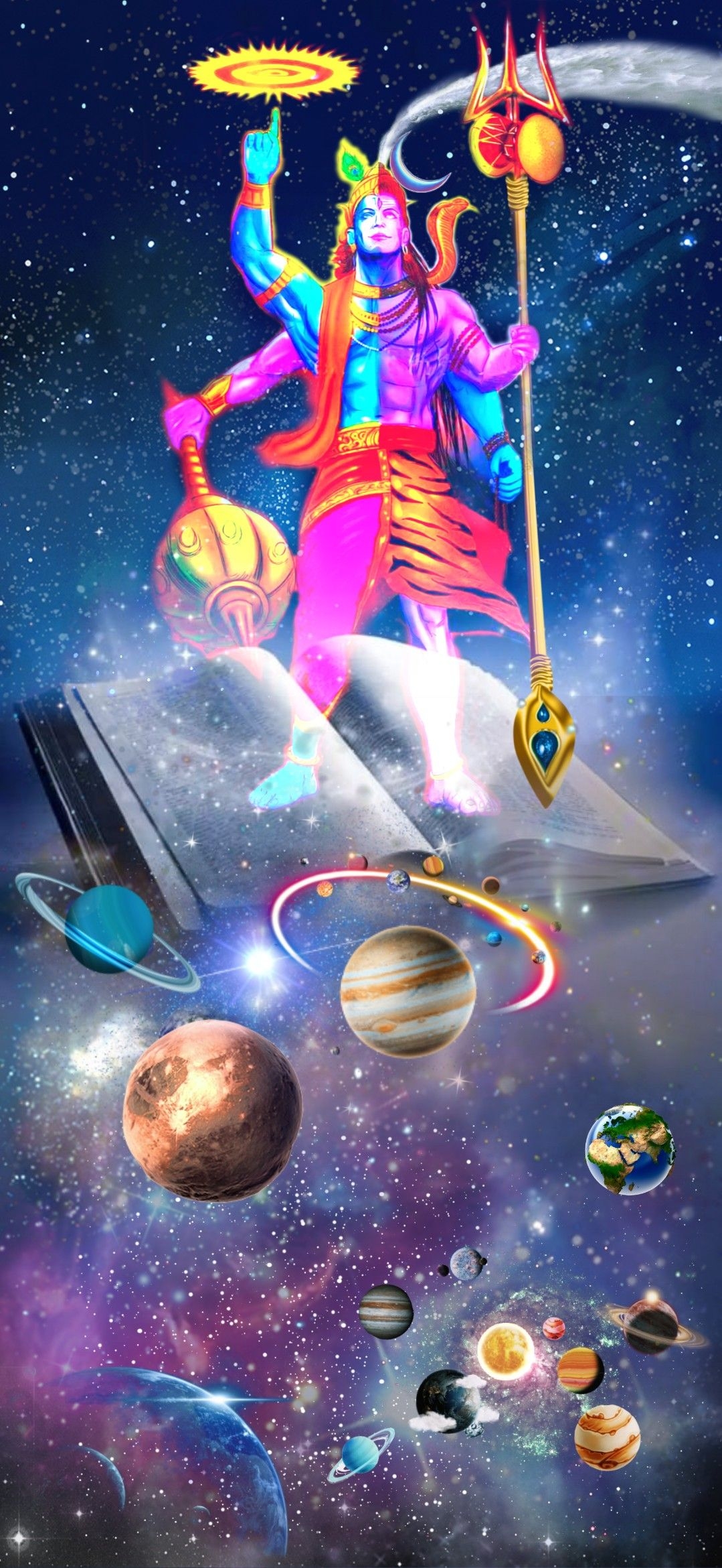 1080x2340 Krishna Universe Wallpaper, Phone