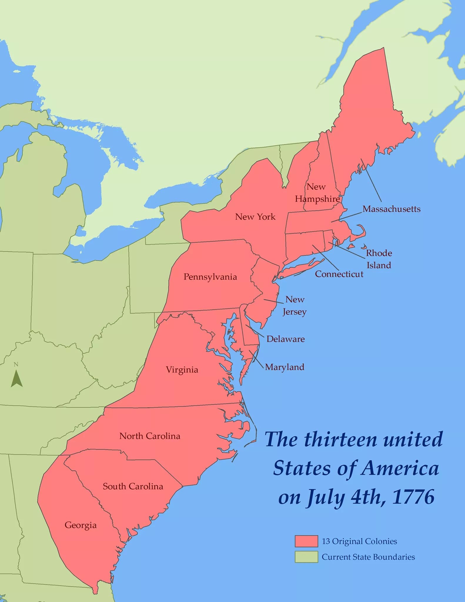 1590x2050 Map of the US on July 4th, 1776, Phone