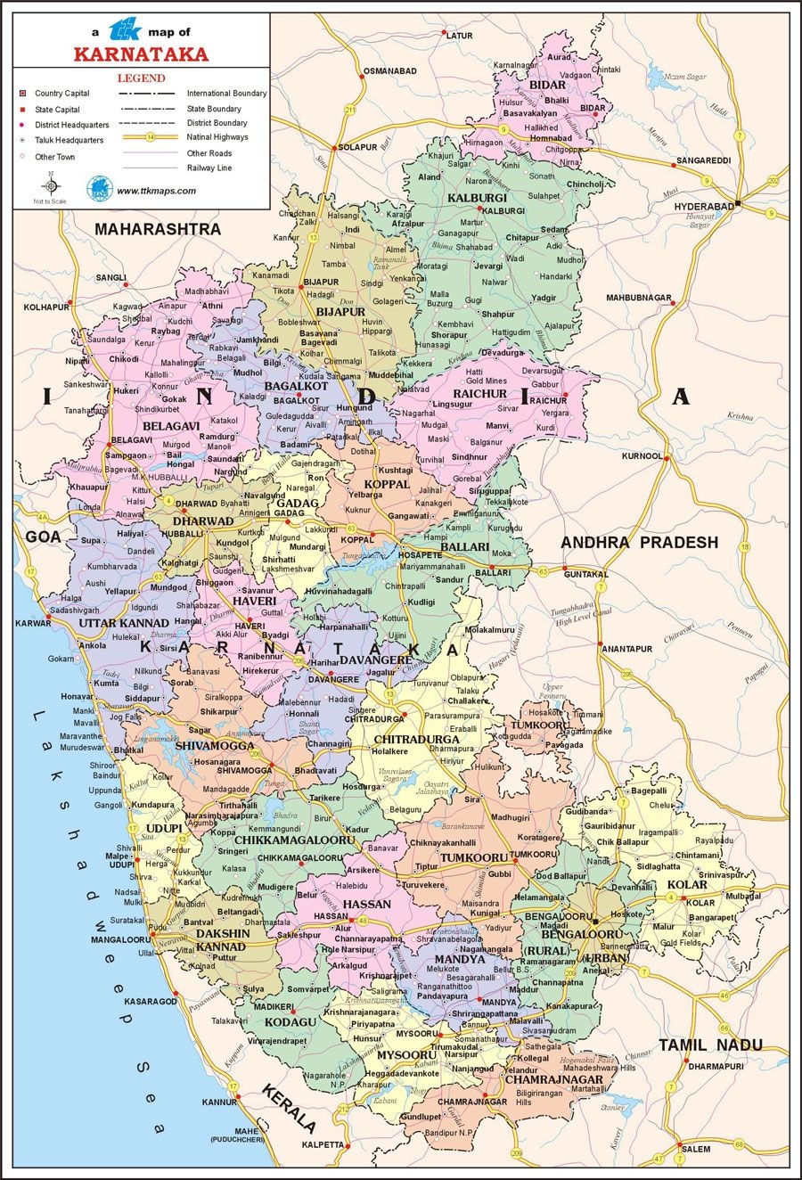 900x1330 Jungle Maps: Map Of Karnataka And Kerala, Phone