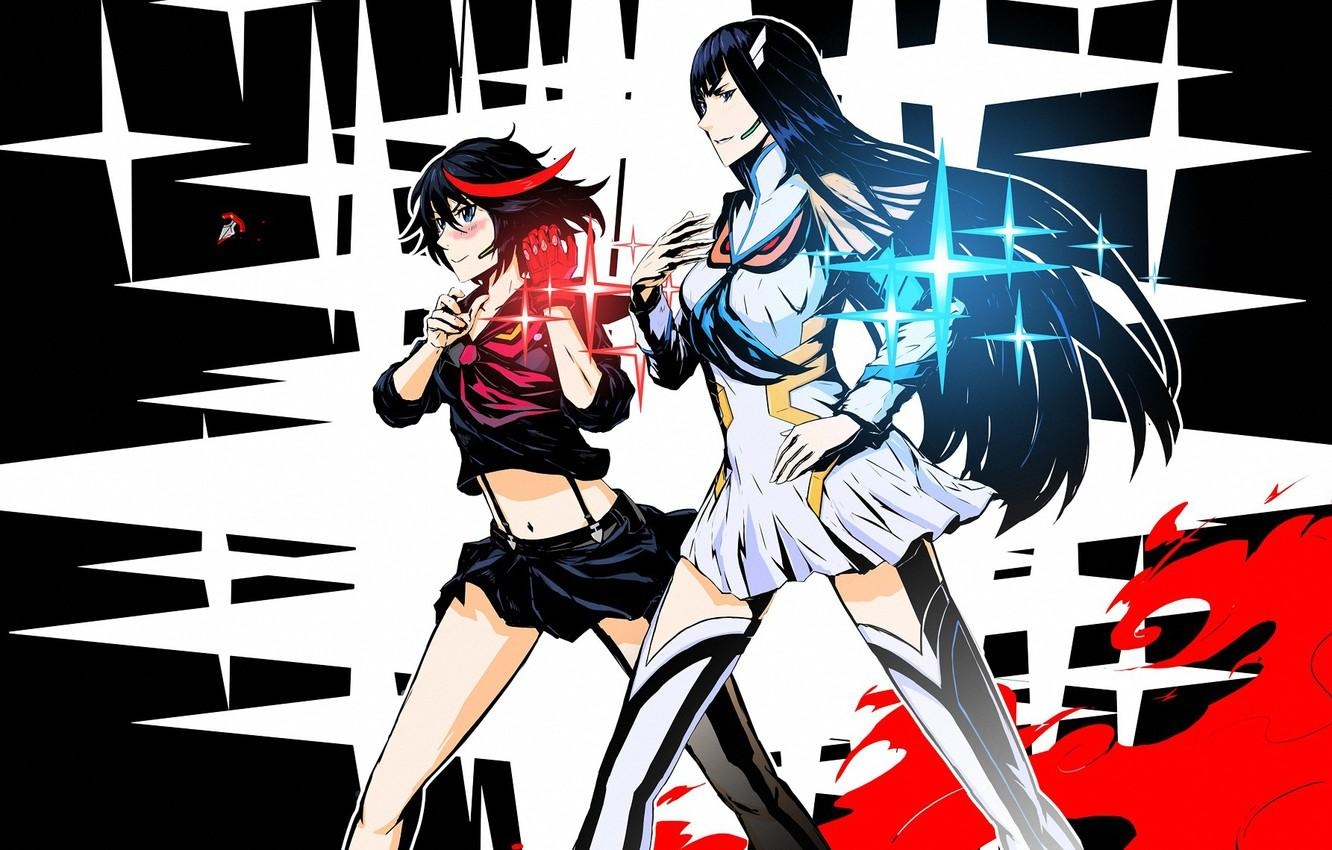 1340x850 Wallpaper anime, art, kill la kill, Ryuko Matoi, satsuki, Desktop