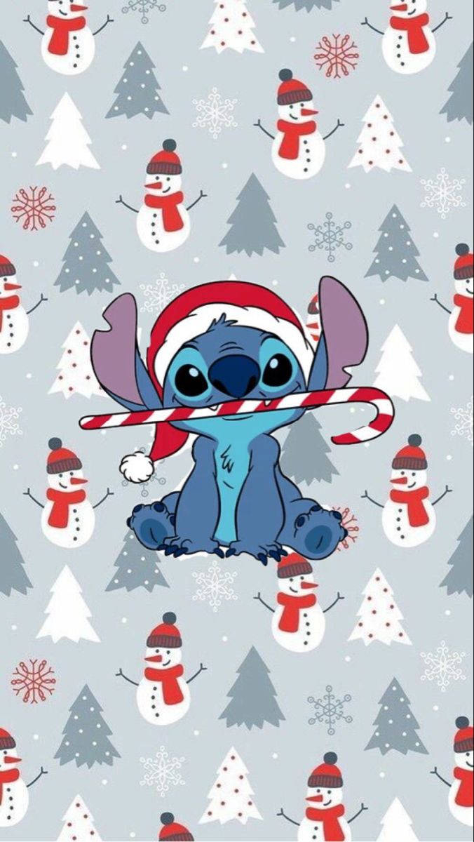 680x1200 Download Disney Christmas iPhone Stitch Candy Cane Wallpaper, Phone