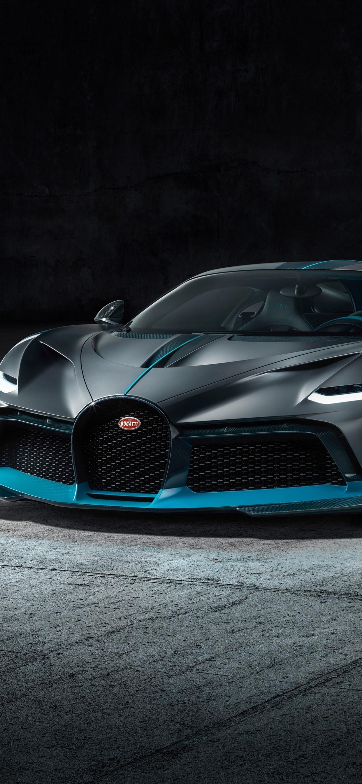 1250x2690 Bugatti Divo black supercar front view  iPhone, Phone