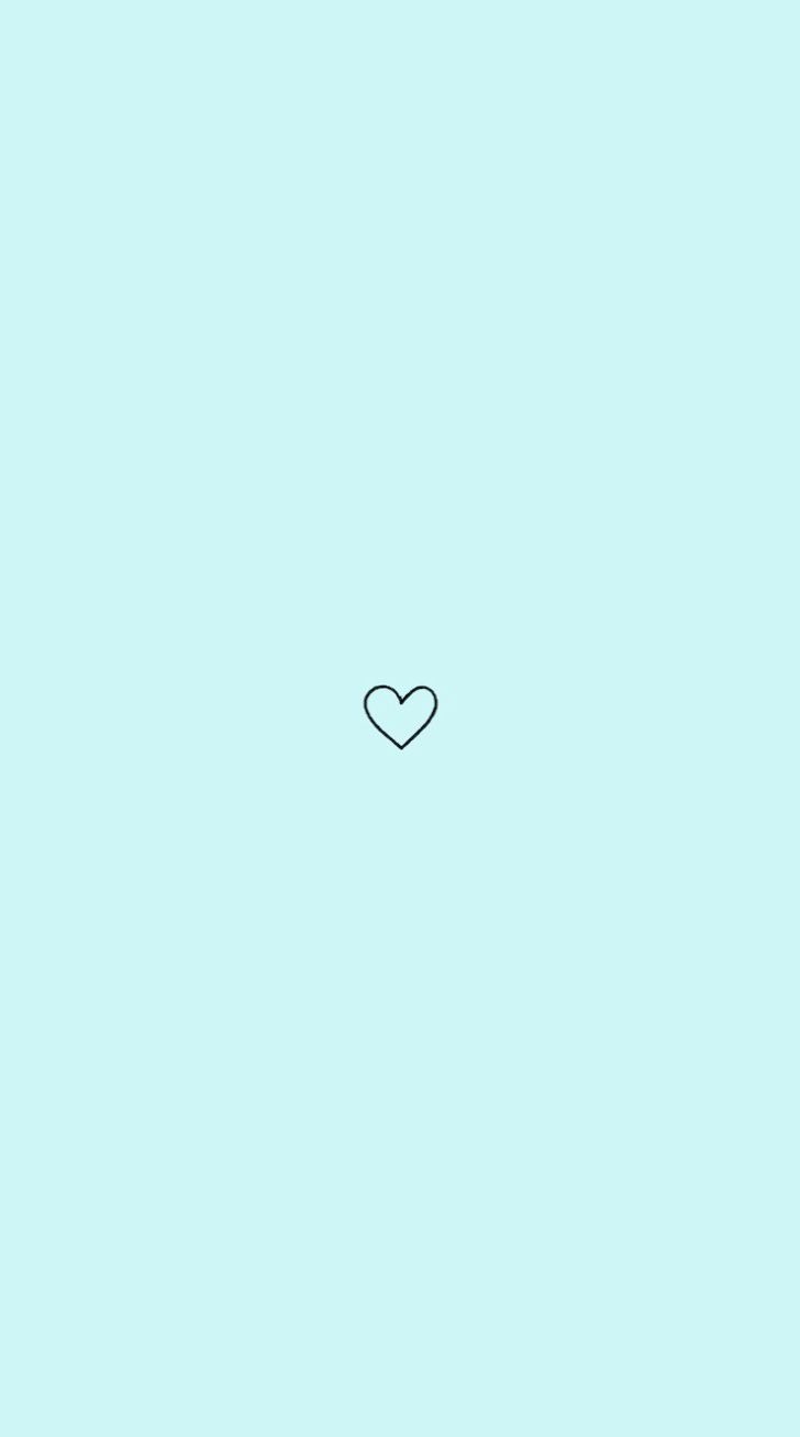 730x1310 Aesthetic Wallpaper Blue Heart, Phone