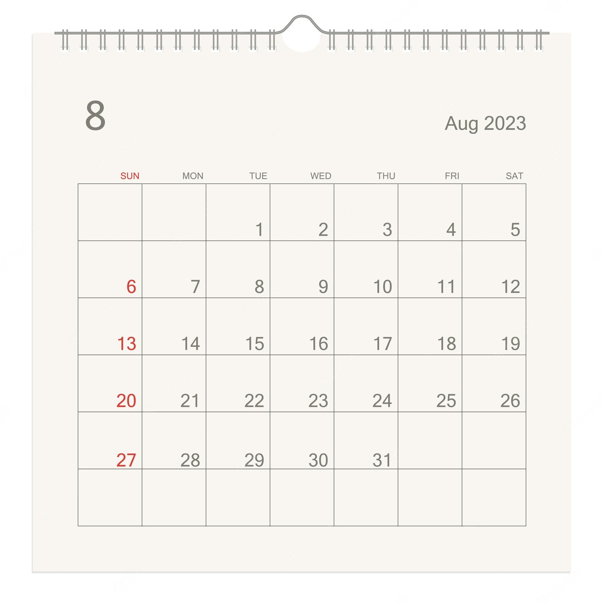 2000x2000 Premium Vector. August 2023 calendar page on white background calendar background for reminder business planning appointment meeting and event week starts from sunday vector, Phone