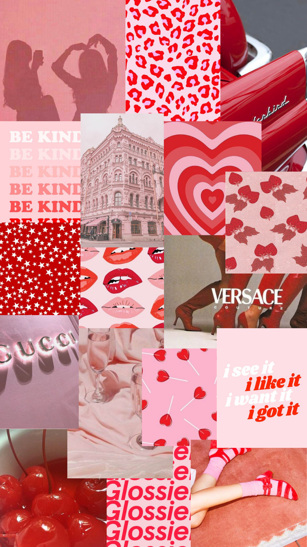 1080x1920 valentines red and pink aesthetic iphone collage. Aesthetic iphone wallpaper, iPhone wallpaper vintage, Pretty wallpaper iphone, Phone