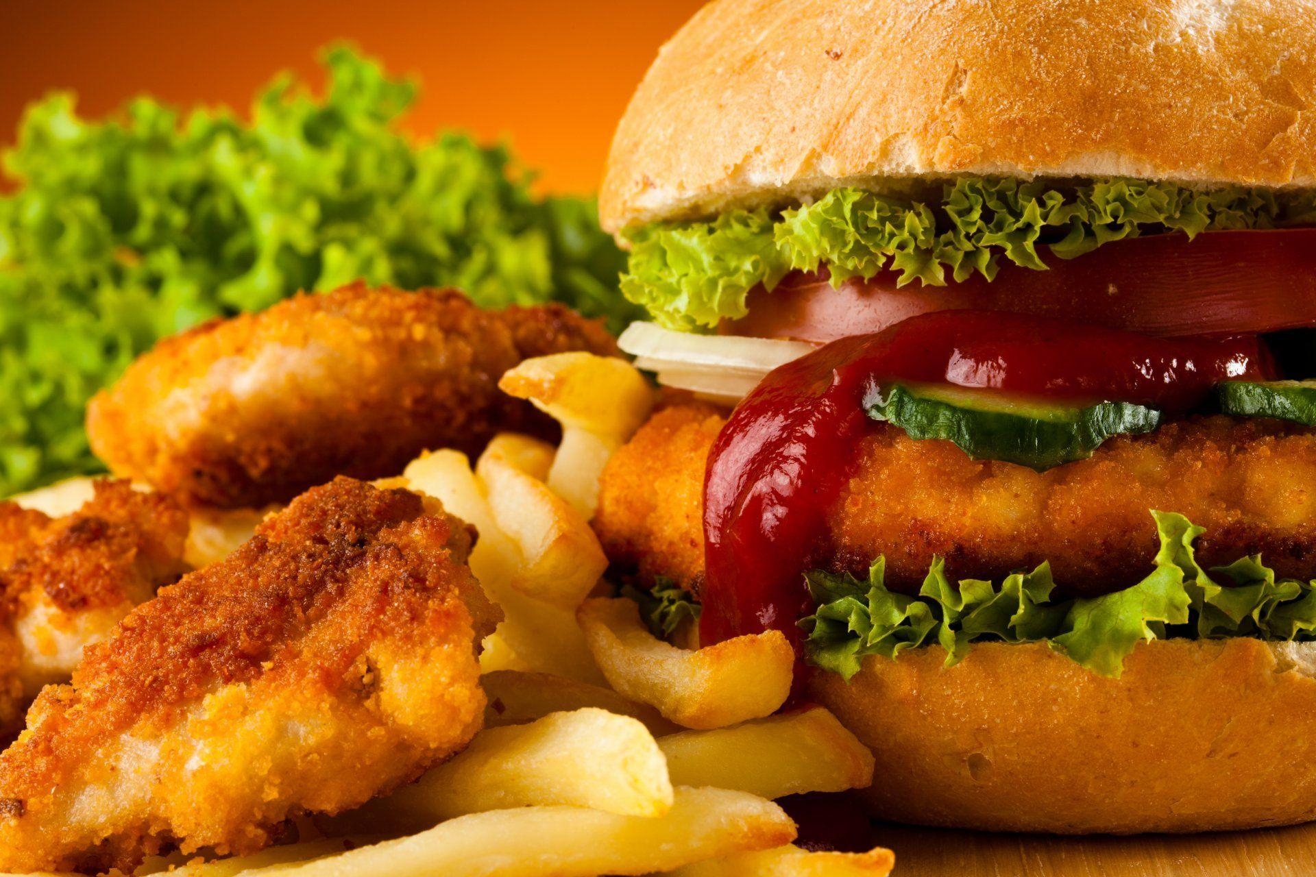 1920x1280 fast food hamburger french fries chicken nuggets HD wallpaper, Desktop