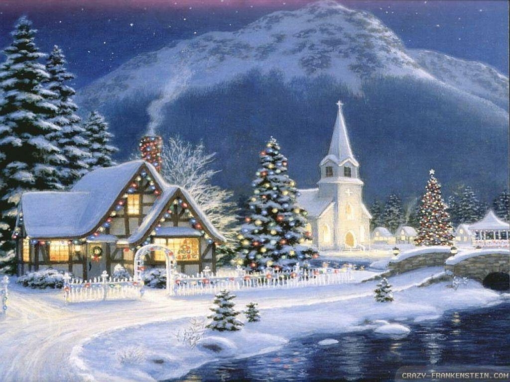 1030x770 Winter Village Scenes Wallpaper, Desktop