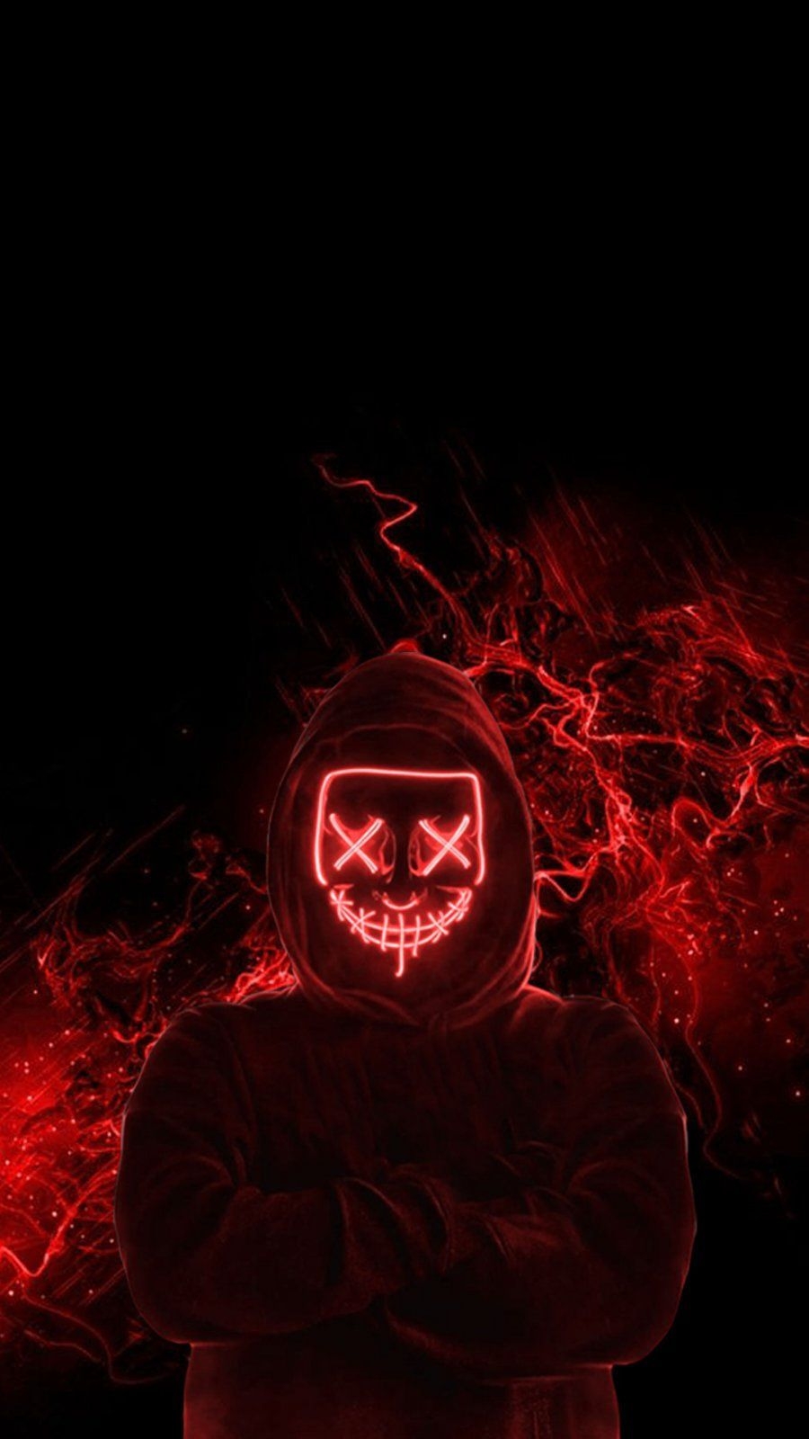 900x1600 Red Neon Mask iPhone Wallpaper. Red and black wallpaper, Neon wallpaper, Dark red wallpaper, Phone