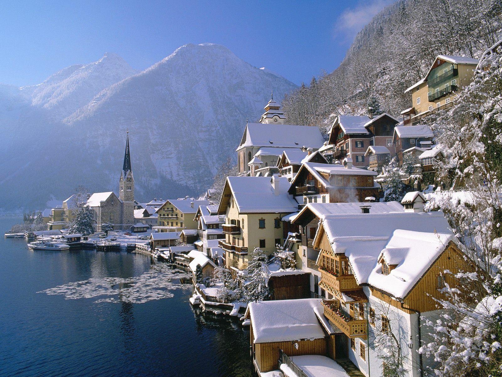 1600x1200 Free HQ Hallstatt In Winter Austria Wallpaper HQ Wallpaper, Desktop