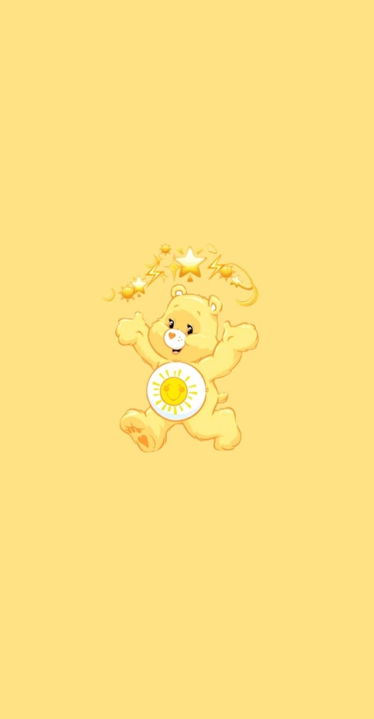 740x1420 Yellow Care Bear❣︎. Bear wallpaper, Yellow care bear, Cartoon wallpaper iphone, Phone